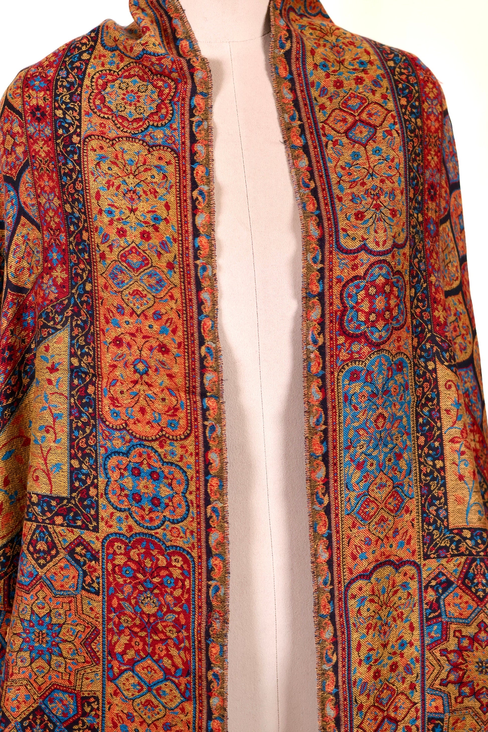 Pashmina Cashmere Shawl, Kalamkari Embroidery Kashmiri Pashmina Silk Shawl, Premium Cashmere Shawl, Soft & Warm Shawls, Christmas Gift