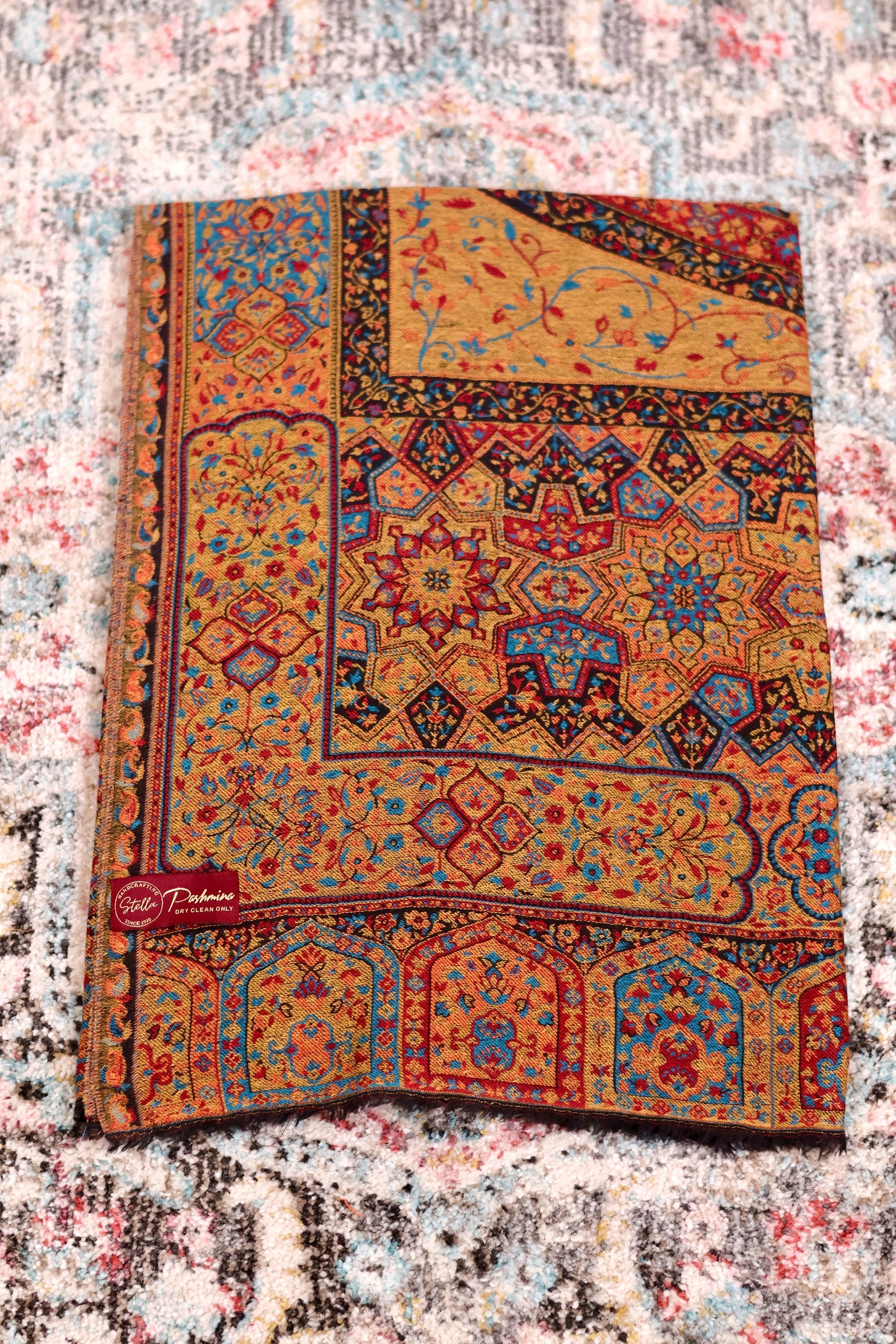 Pashmina Cashmere Shawl, Kalamkari Embroidery Kashmiri Pashmina Silk Shawl, Premium Cashmere Shawl, Soft & Warm Shawls, Christmas Gift