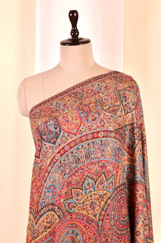 Elegant Pashmina Cashmere Shawl, Kalamkari Kashmiri Pashmina Silk Shawl, Premium Cashmere Shawl, Soft & Warm Shawls, Christmas Gift