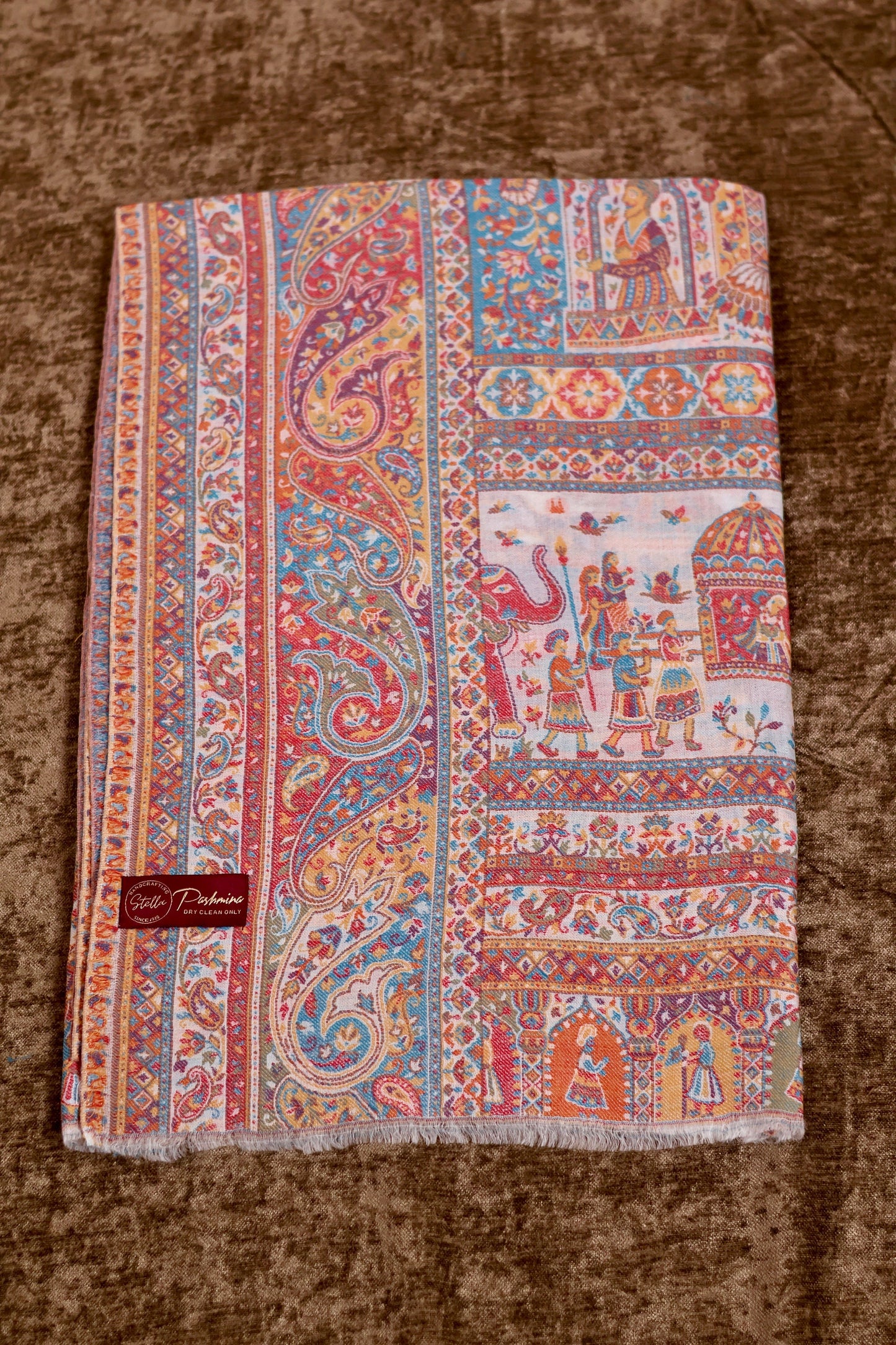 Handmade Pashmina Cashmere Shawl, Kalamkari Kashmiri Pashmina Silk Shawl, Premium Cashmere Shawl, Soft & Warm Shawls, Christmas Gift