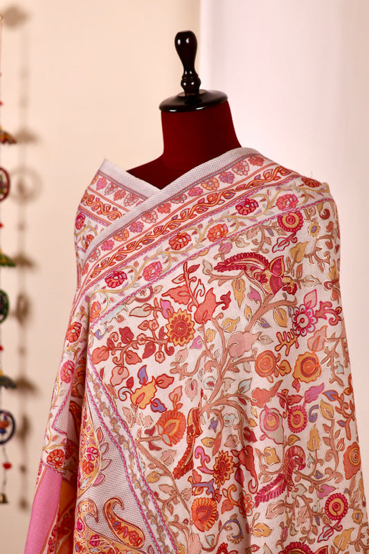 Handmade Kani Pashmina Cashmere Shawl, Embroidery Kashmiri Pashmina Silk Shawl, Premium Cashmere Shawl, Soft & Warm Shawls, Christmas Gift