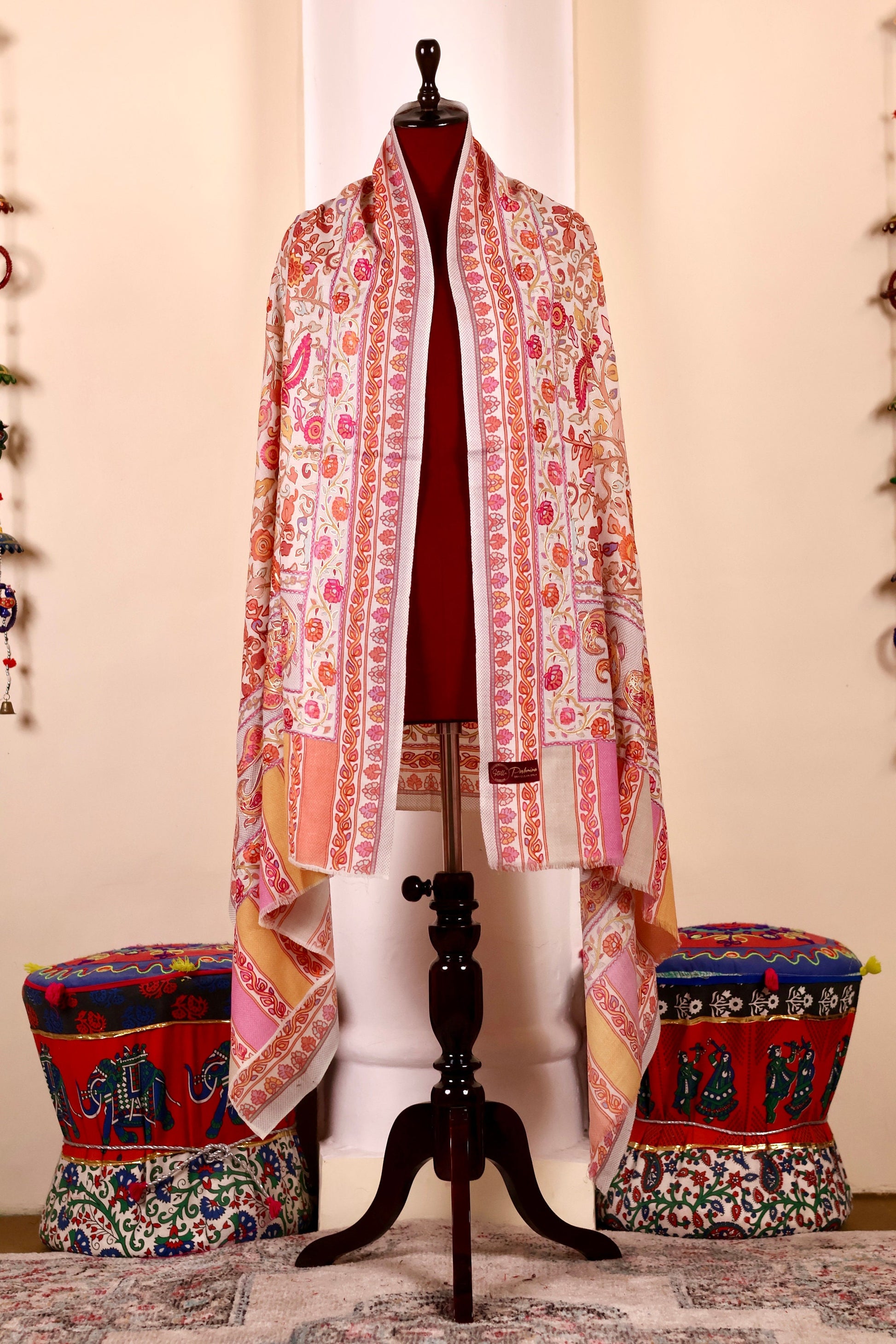 Handmade Kani Pashmina Cashmere Shawl, Embroidery Kashmiri Pashmina Silk Shawl, Premium Cashmere Shawl, Soft & Warm Shawls, Christmas Gift