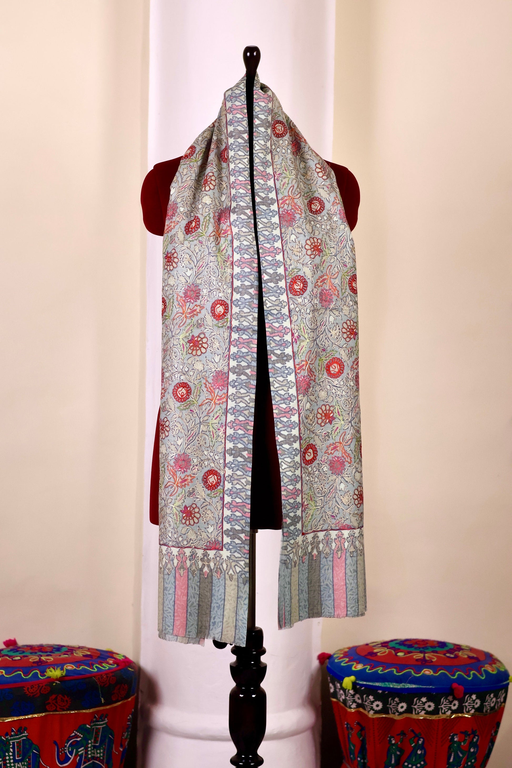 Handmade Kani Pashmina Cashmere Shawl, Embroidery Kashmiri Pashmina Silk Shawl, Premium Cashmere Shawl, Soft & Warm Shawls, Christmas Gift