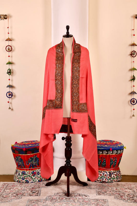 Elegant Pashmina Cashmere Shawl, Pink Handmade Kashmiri Pashmina Silk Shawl, Premium Cashmere Scarfs, Soft & Warm Shawls, Christmas Gift