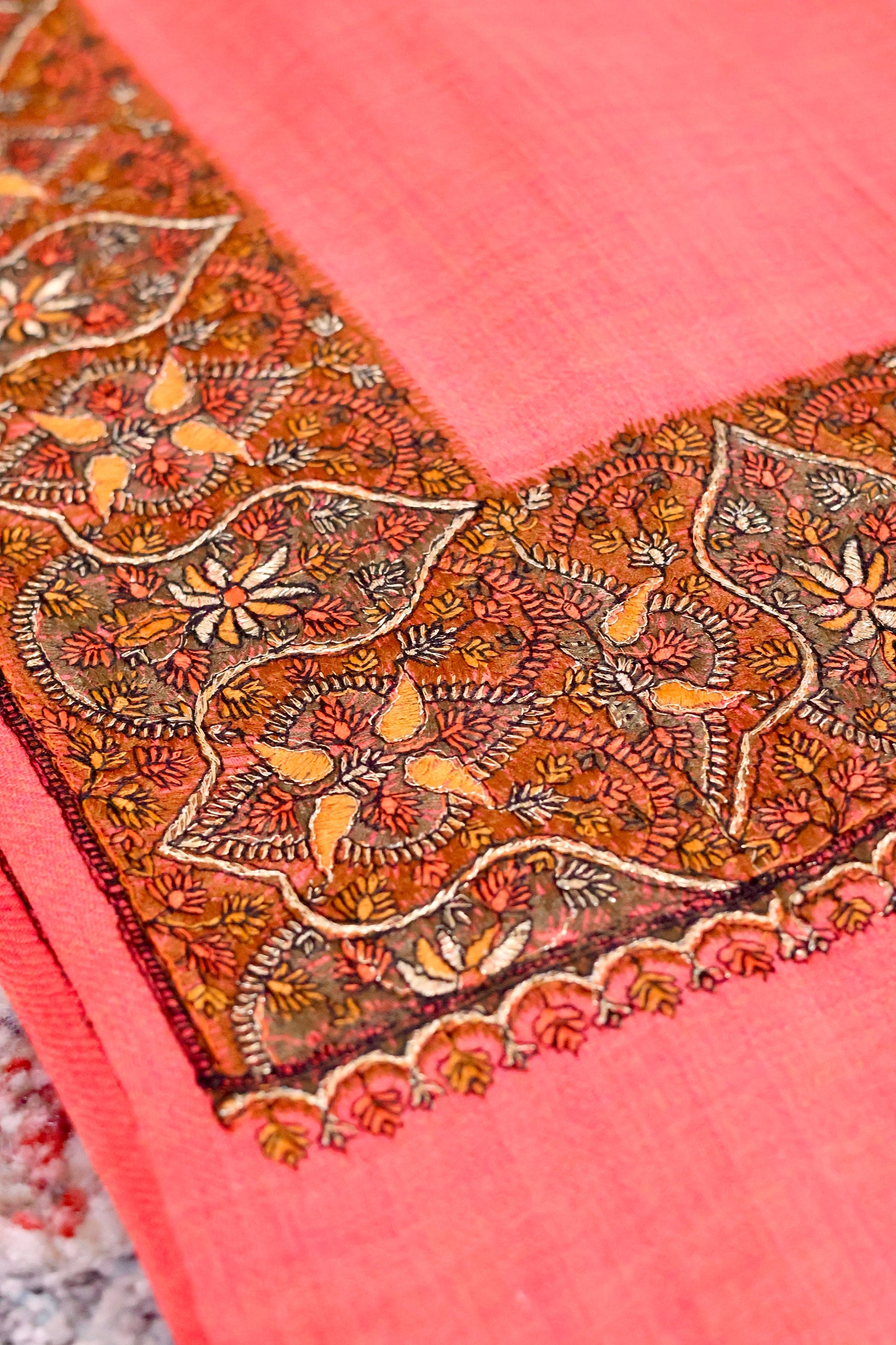 Elegant Pashmina Cashmere Shawl, Pink Handmade Kashmiri Pashmina Silk Shawl, Premium Cashmere Scarfs, Soft & Warm Shawls, Christmas Gift