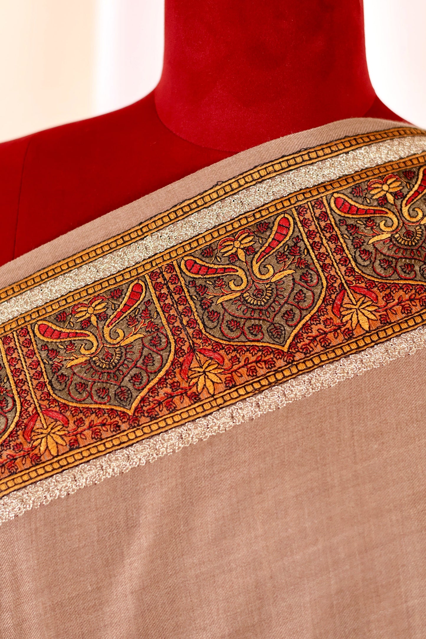 Handmade Pashmina Cashmere Shawl, Hand Embroidery Kashmiri Pashmina Silk Shawl, Premium Cashmere Scarfs, Soft & Warm Shawls, Christmas Gift