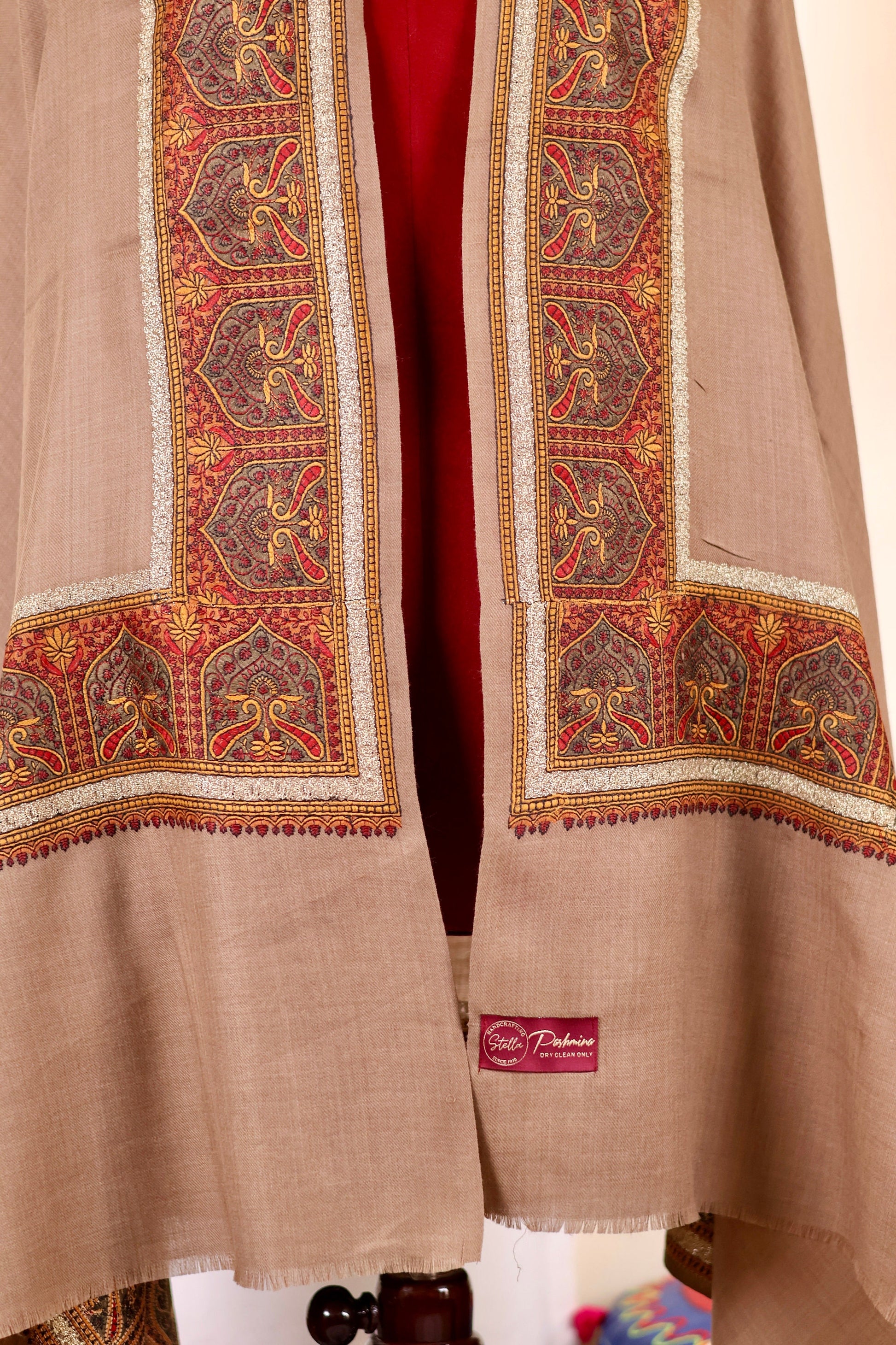 Handmade Pashmina Cashmere Shawl, Hand Embroidery Kashmiri Pashmina Silk Shawl, Premium Cashmere Scarfs, Soft & Warm Shawls, Christmas Gift