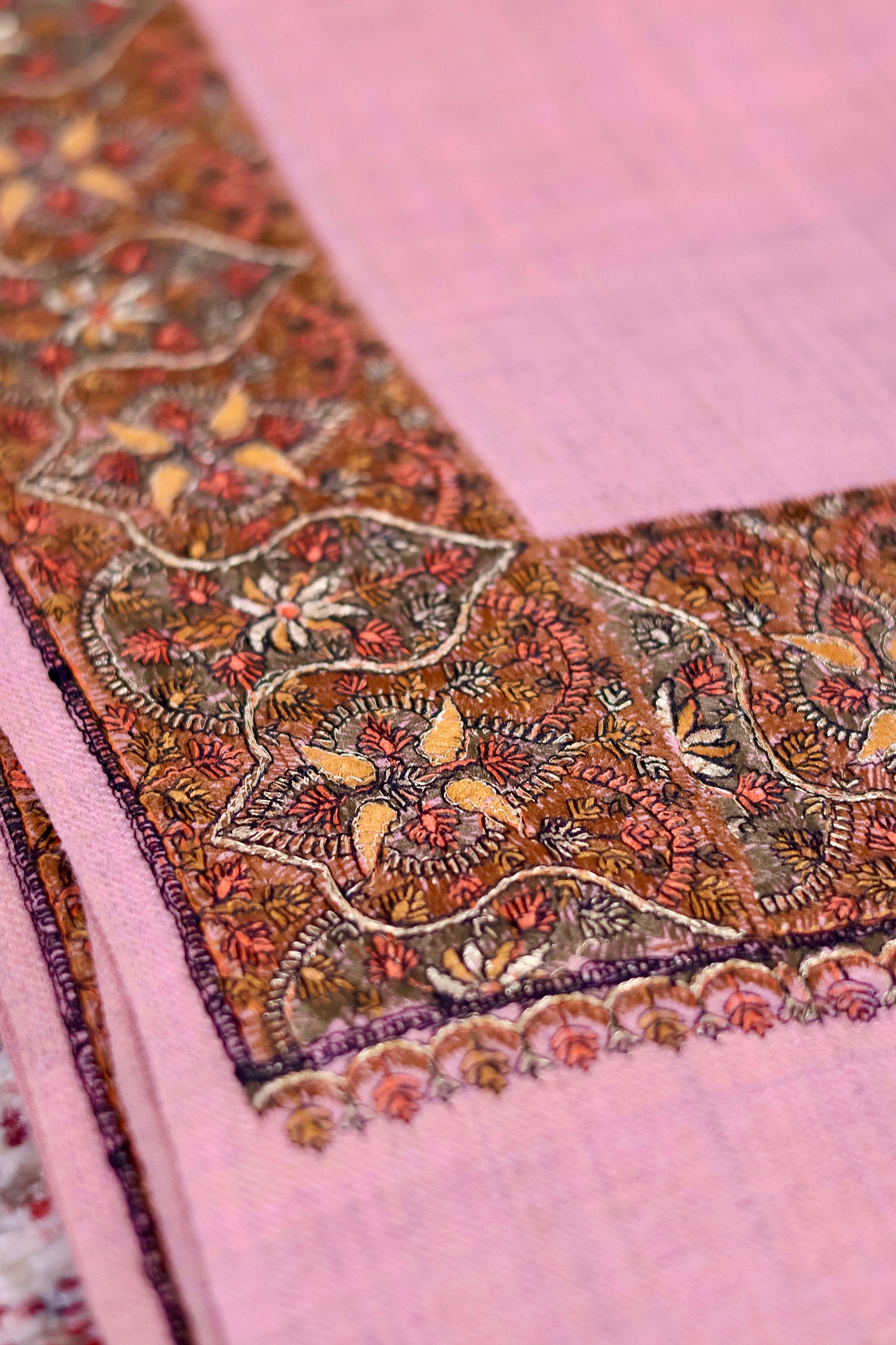 Handmade Pashmina Cashmere Shawl, Hand Embroidery Kashmiri Pashmina Silk Shawl, Premium Cashmere Scarfs, Soft & Warm Shawls, Christmas Gift