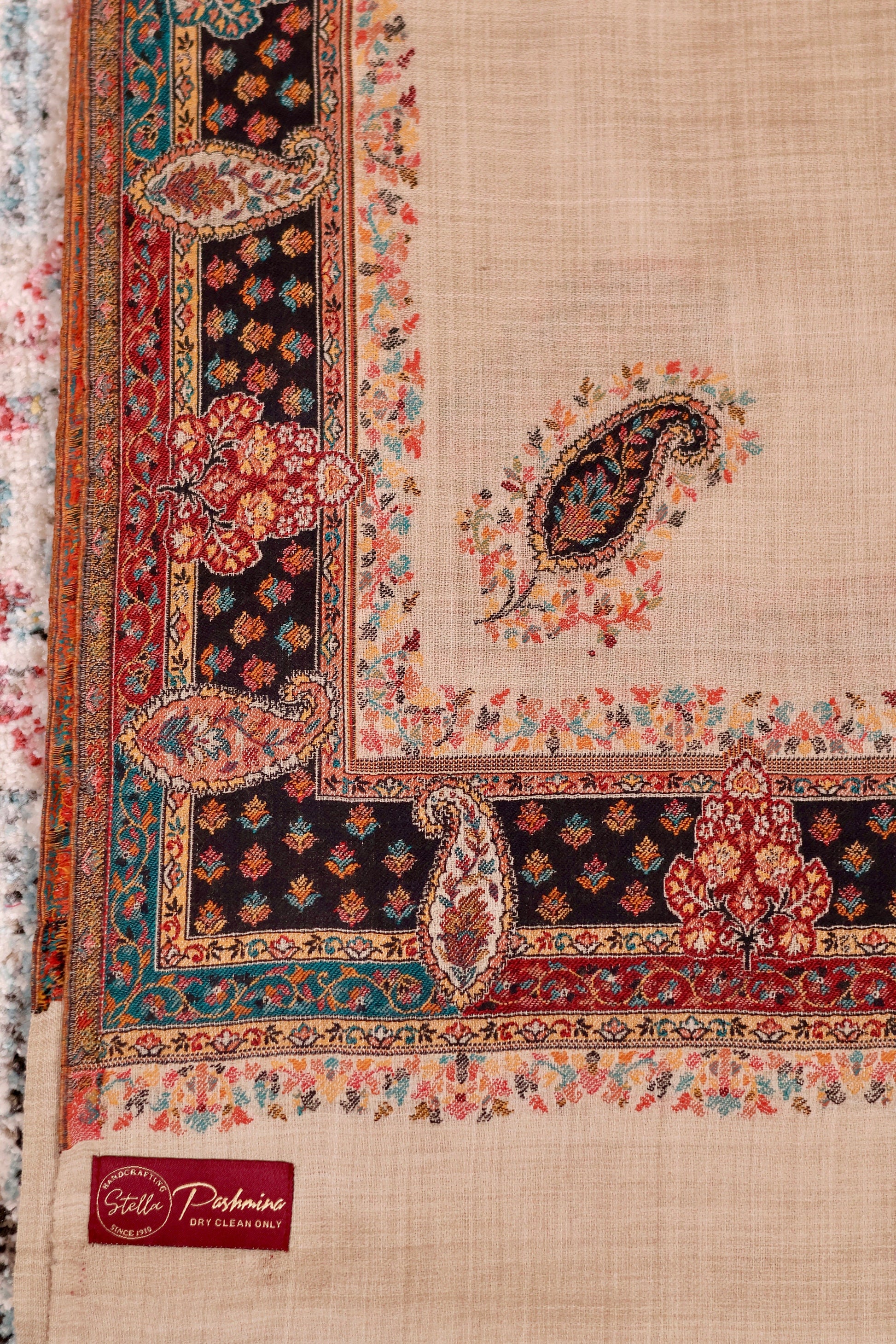 Paisley Pashmina Cashmere Shawl, Kalamkari Kashmiri Pashmina Silk Shawl, Premium Cashmere Scarfs, Soft & Warm Shawls Christmas Gift