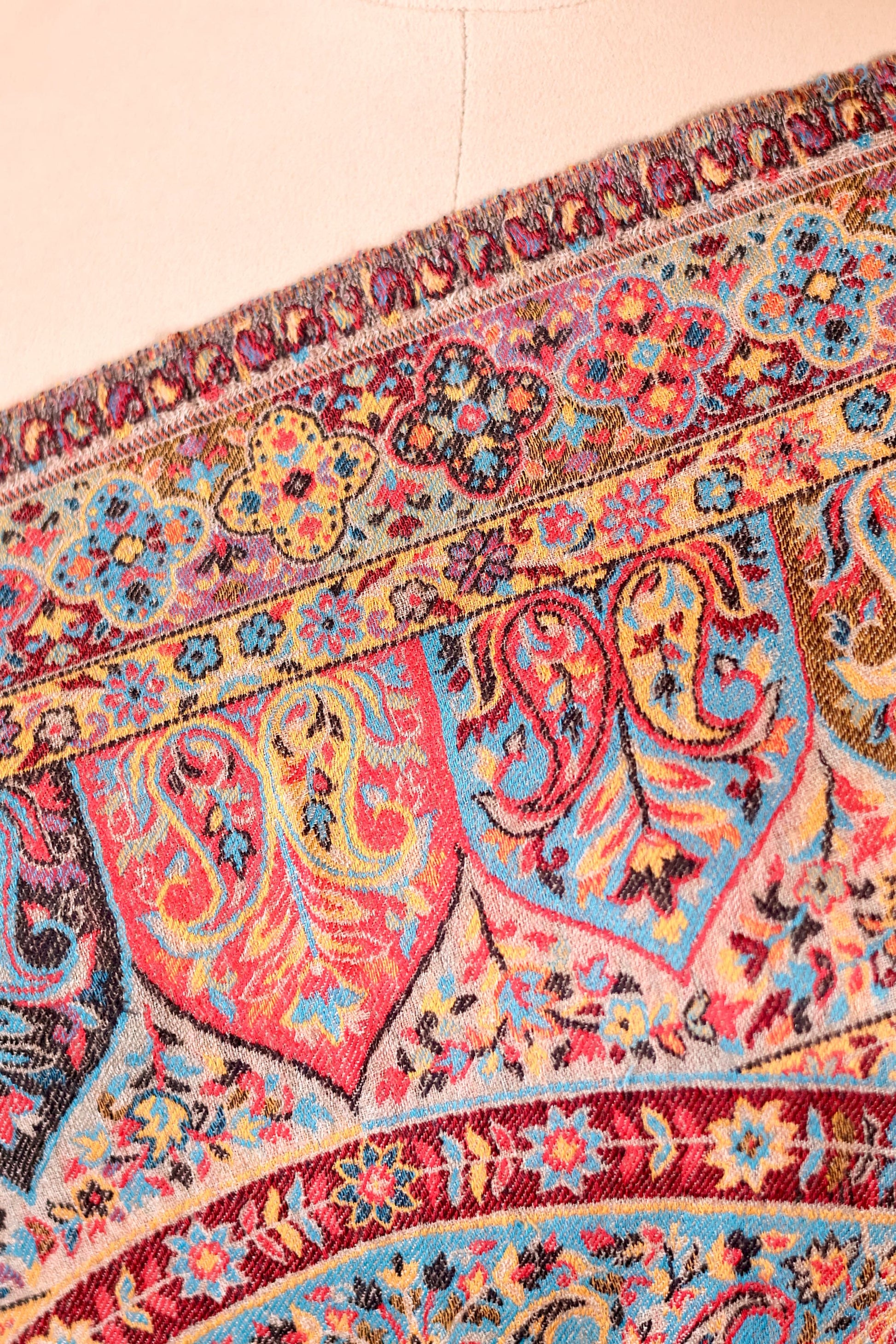 Elegant Pashmina Cashmere Shawl, Kalamkari Kashmiri Pashmina Silk Shawl, Premium Cashmere Shawl, Soft & Warm Shawls, Christmas Gift