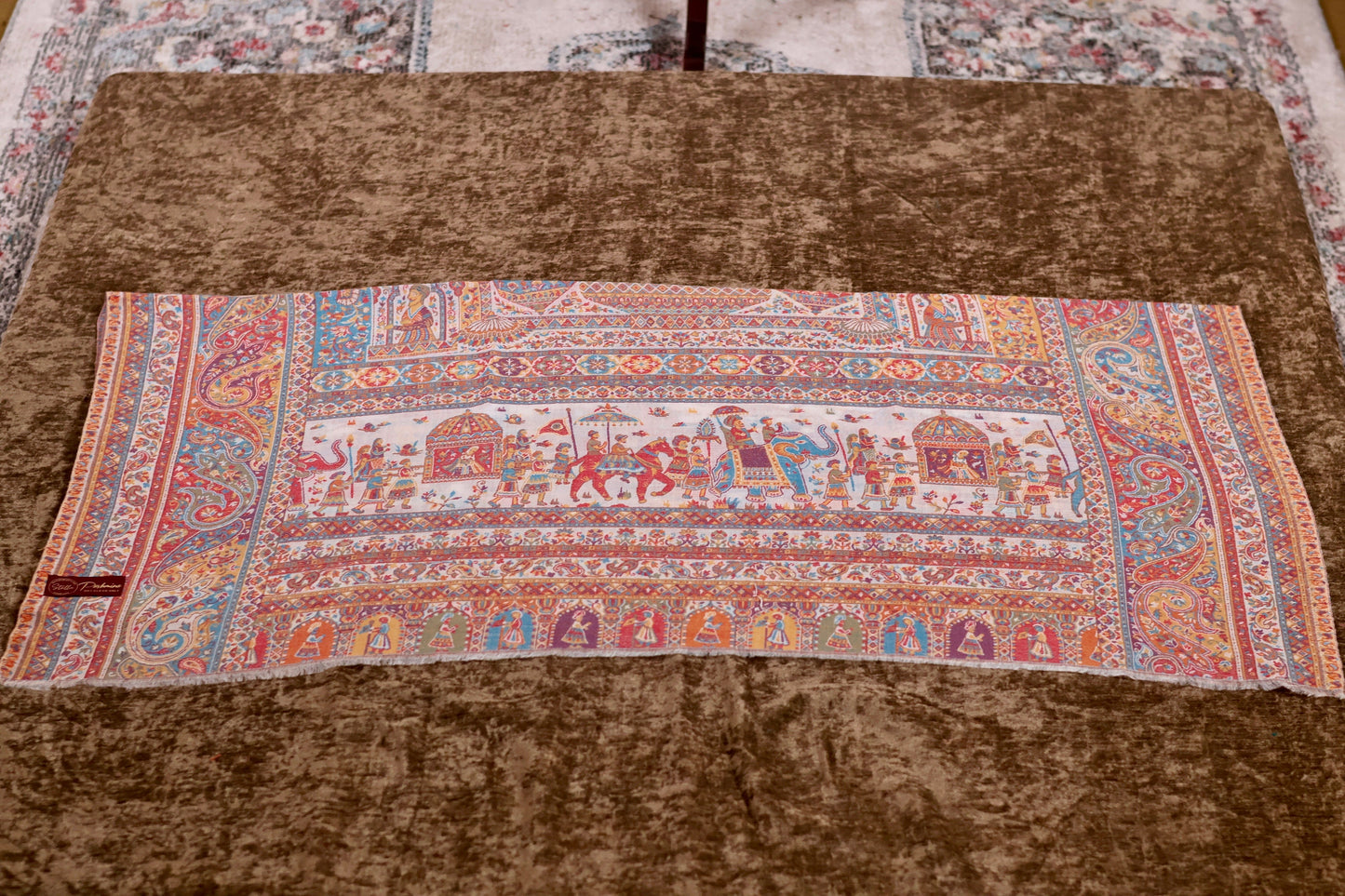 Handmade Pashmina Cashmere Shawl, Kalamkari Kashmiri Pashmina Silk Shawl, Premium Cashmere Shawl, Soft & Warm Shawls, Christmas Gift