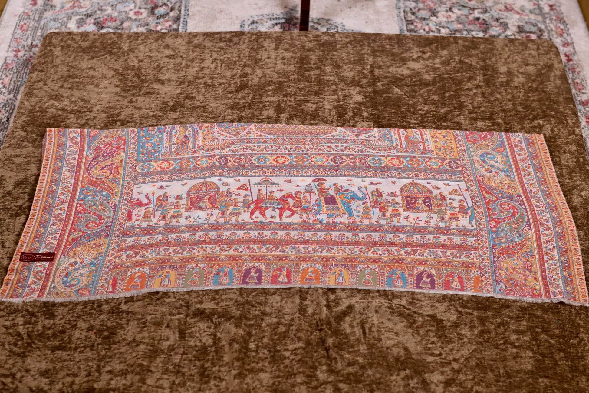 Handmade Pashmina Cashmere Shawl, Kalamkari Kashmiri Pashmina Silk Shawl, Premium Cashmere Shawl, Soft & Warm Shawls, Christmas Gift