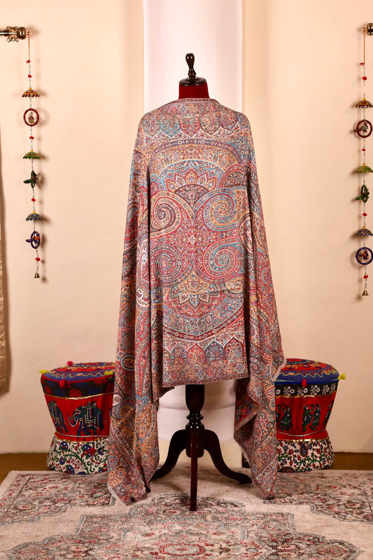 Beautifull Pashmina Cashmere Shawl, Kalamkari Kashmiri Pashmina Silk Shawl, Premium Cashmere Shawl, Soft & Warm Shawls, Christmas Gift