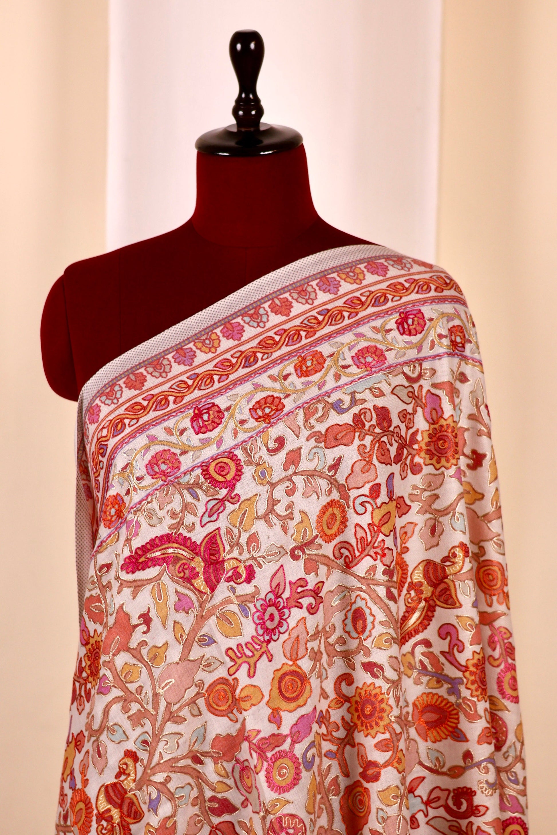 Handmade Kani Pashmina Cashmere Shawl, Embroidery Kashmiri Pashmina Silk Shawl, Premium Cashmere Shawl, Soft & Warm Shawls, Christmas Gift