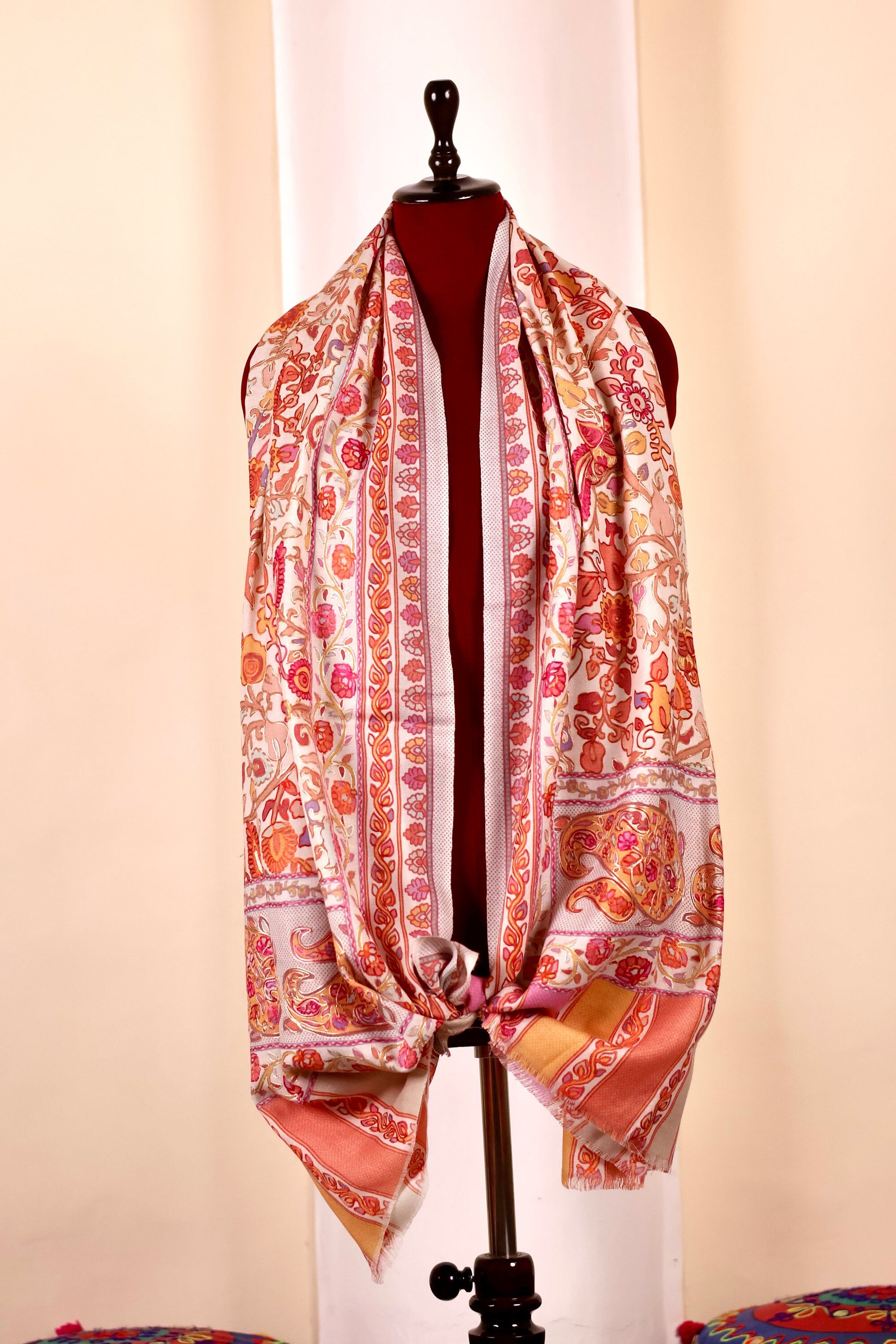 Handmade Kani Pashmina Cashmere Shawl, Embroidery Kashmiri Pashmina Silk Shawl, Premium Cashmere Shawl, Soft & Warm Shawls, Christmas Gift