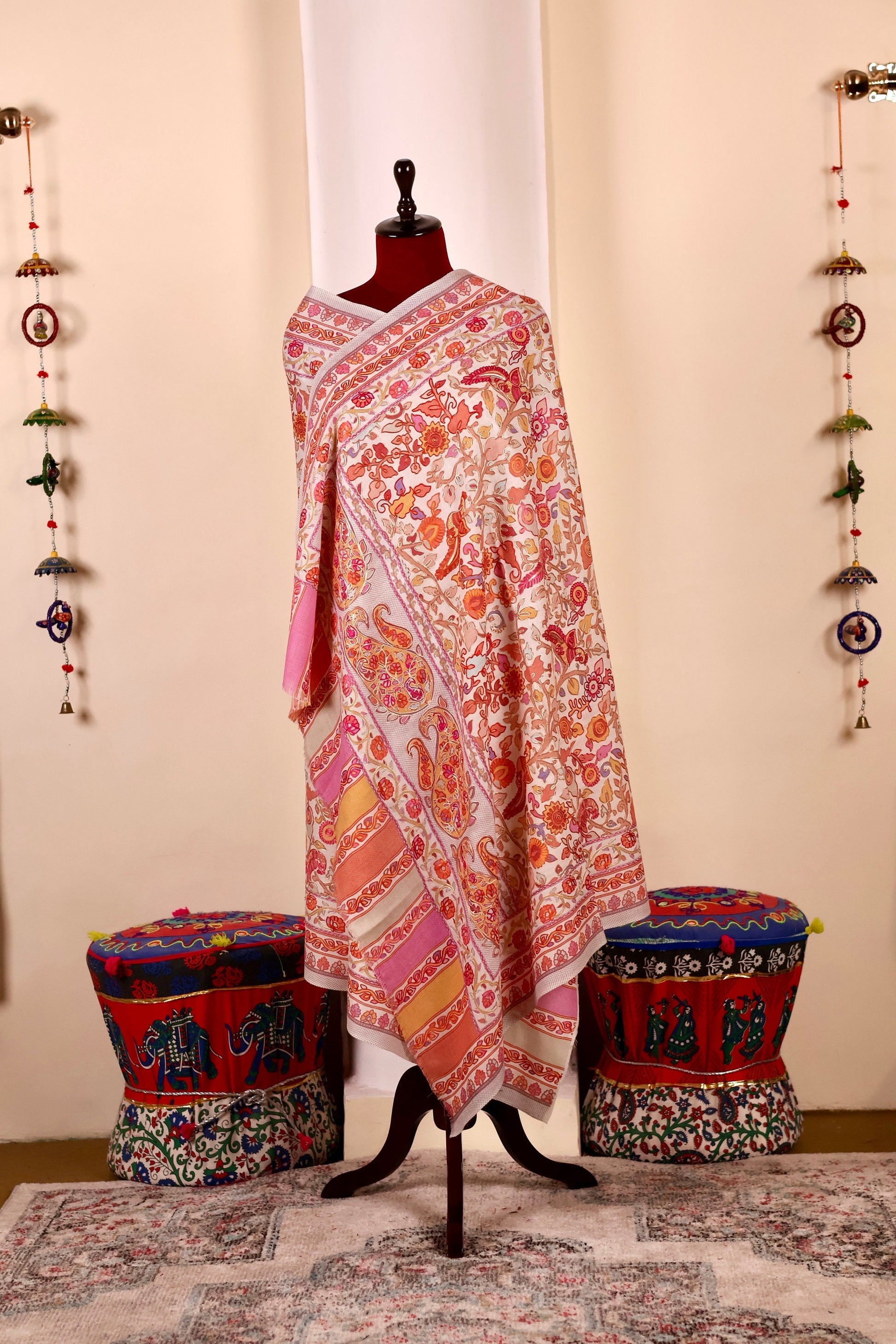 Handmade Kani Pashmina Cashmere Shawl, Embroidery Kashmiri Pashmina Silk Shawl, Premium Cashmere Shawl, Soft & Warm Shawls, Christmas Gift