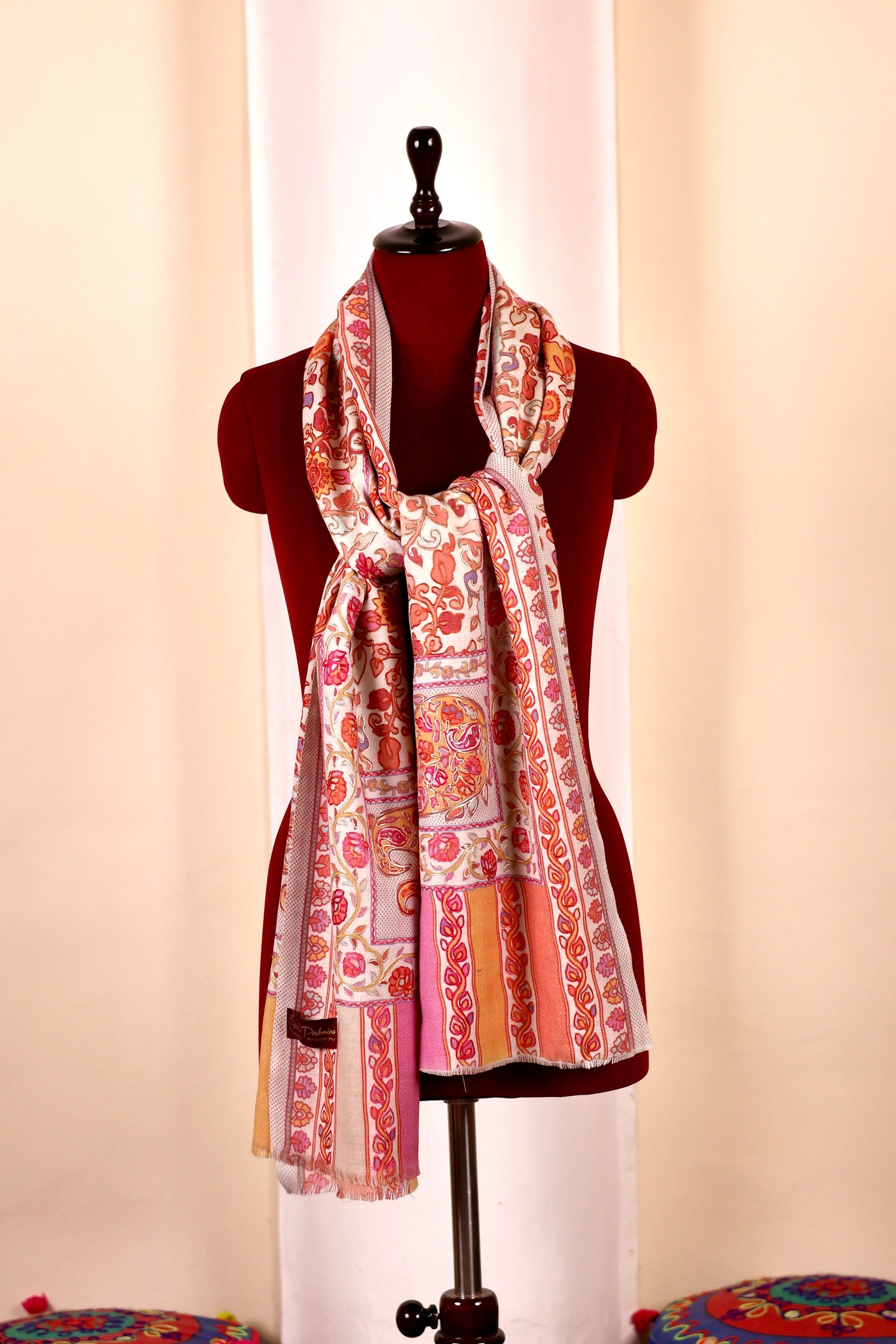 Handmade Kani Pashmina Cashmere Shawl, Embroidery Kashmiri Pashmina Silk Shawl, Premium Cashmere Shawl, Soft & Warm Shawls, Christmas Gift
