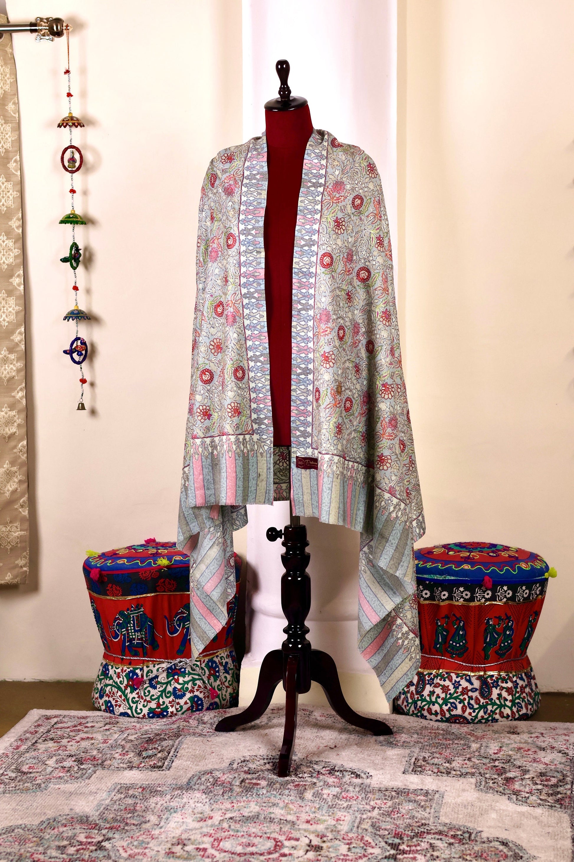Handmade Kani Pashmina Cashmere Shawl, Embroidery Kashmiri Pashmina Silk Shawl, Premium Cashmere Shawl, Soft & Warm Shawls, Christmas Gift