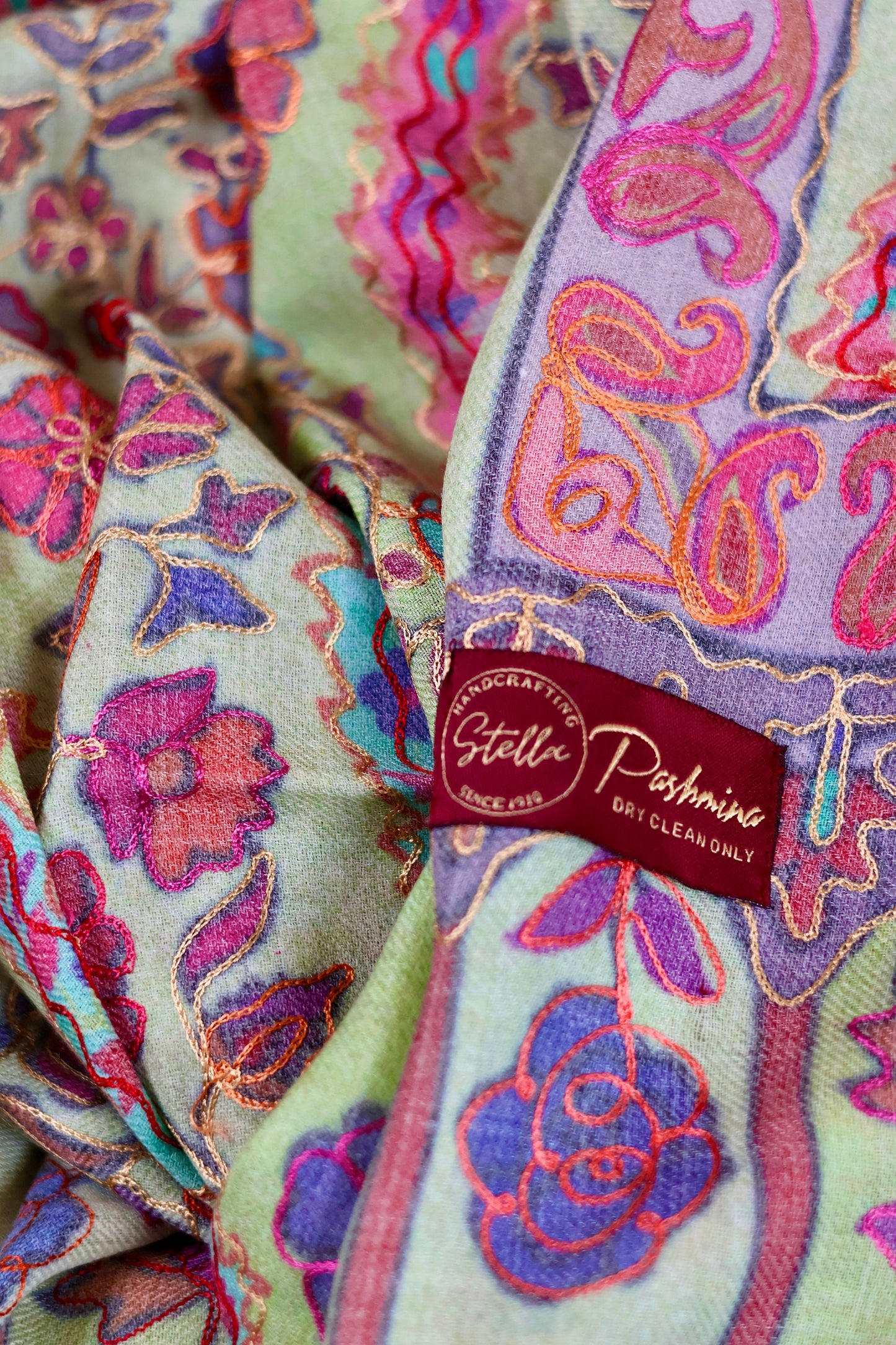Kalamkari Pashmina Cashmere Shawl, Hand Embroidery Kashmiri Pashmina Silk Shawl, Premium Cashmere Shawl, Soft & Warm Shawls, Christmas Gift