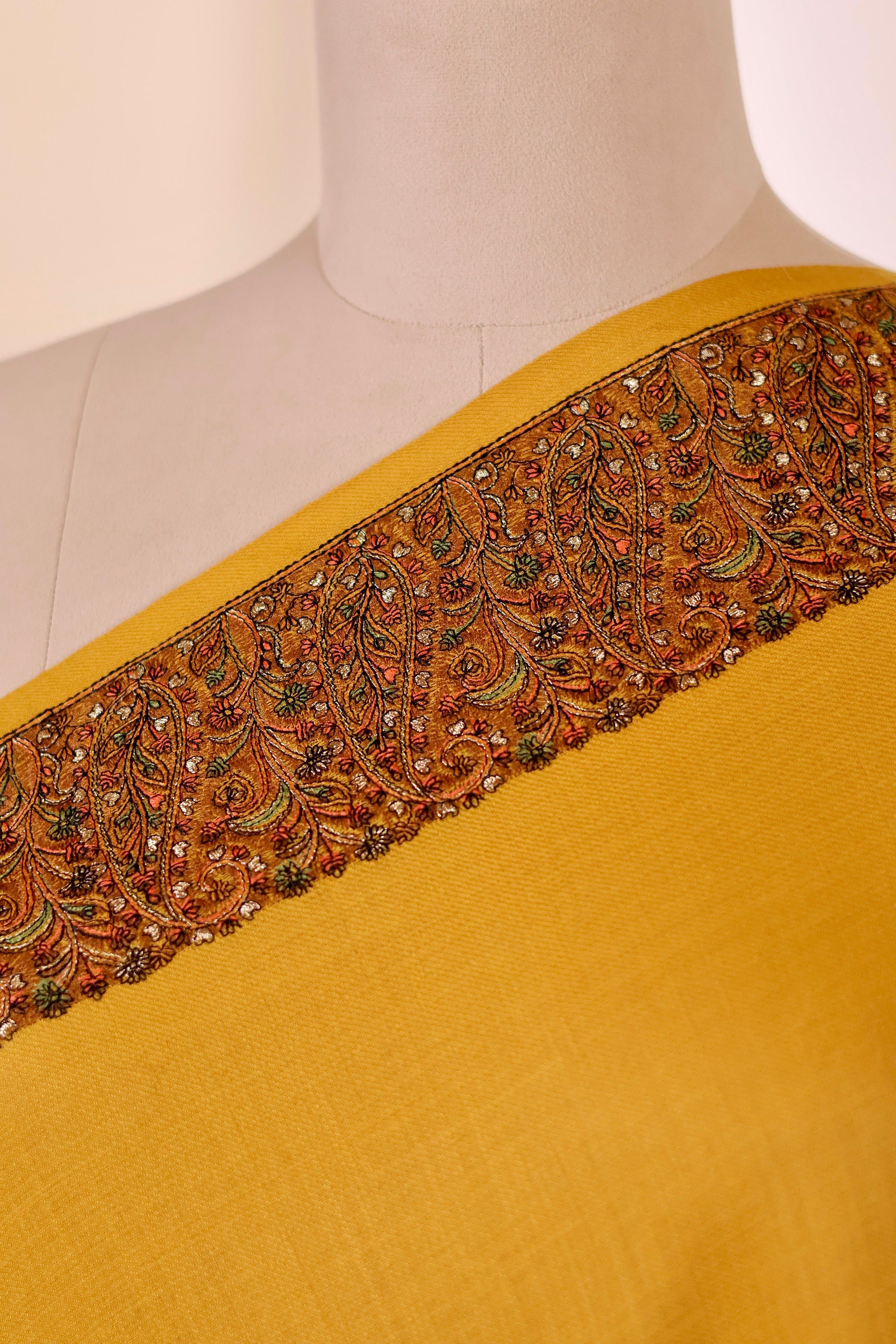 Elegant Pashmina Cashmere Shawl, Yellow Handmade Kashmiri Pashmina Silk Shawl, Premium Cashmere Scarfs, Soft & Warm Shawls, Christmas Gift