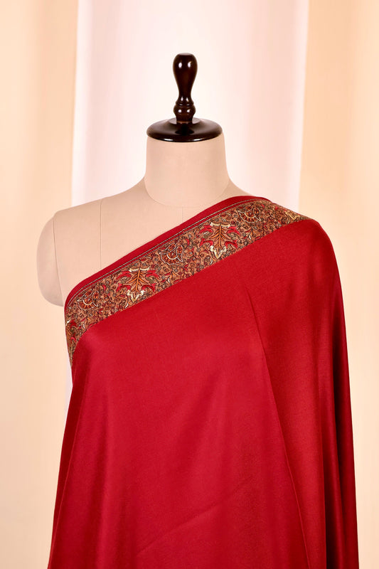 Elegant Pashmina Cashmere Shawl, Red Handmade Kashmiri Pashmina Silk Shawl, Premium Cashmere Scarfs, Soft & Warm Shawls, Christmas Gift
