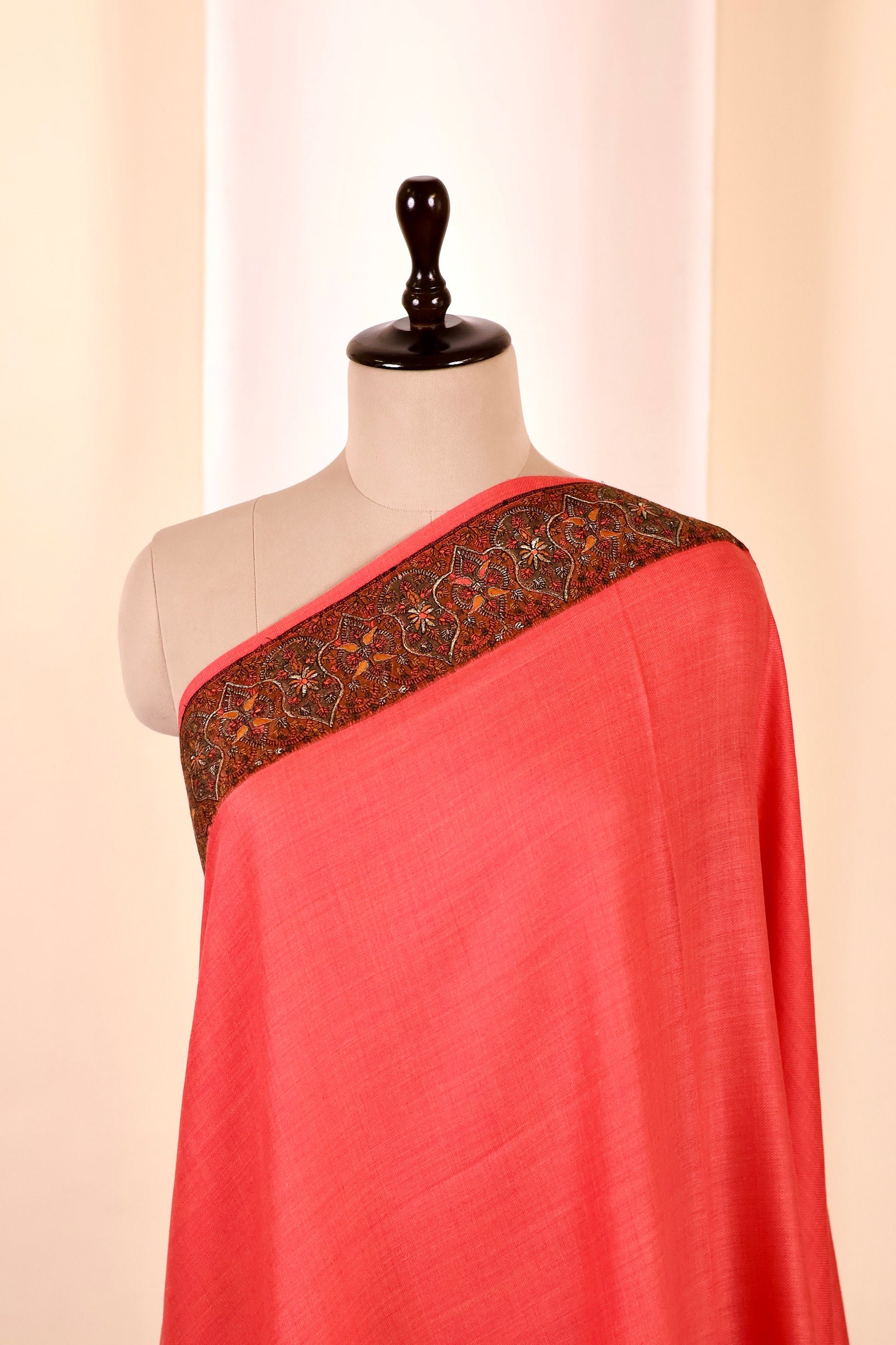Elegant Pashmina Cashmere Shawl, Pink Handmade Kashmiri Pashmina Silk Shawl, Premium Cashmere Scarfs, Soft & Warm Shawls, Christmas Gift