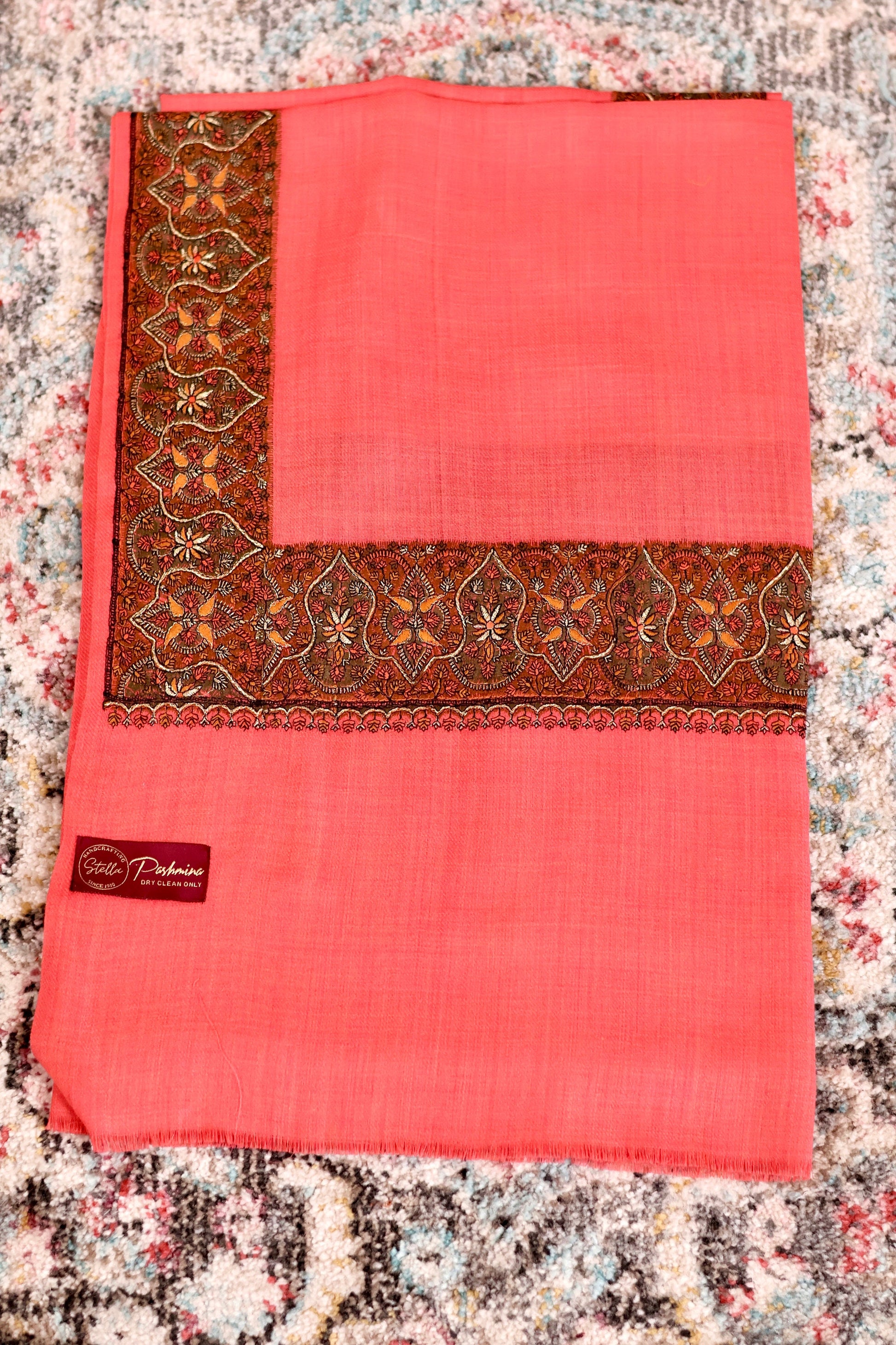 Elegant Pashmina Cashmere Shawl, Pink Handmade Kashmiri Pashmina Silk Shawl, Premium Cashmere Scarfs, Soft & Warm Shawls, Christmas Gift