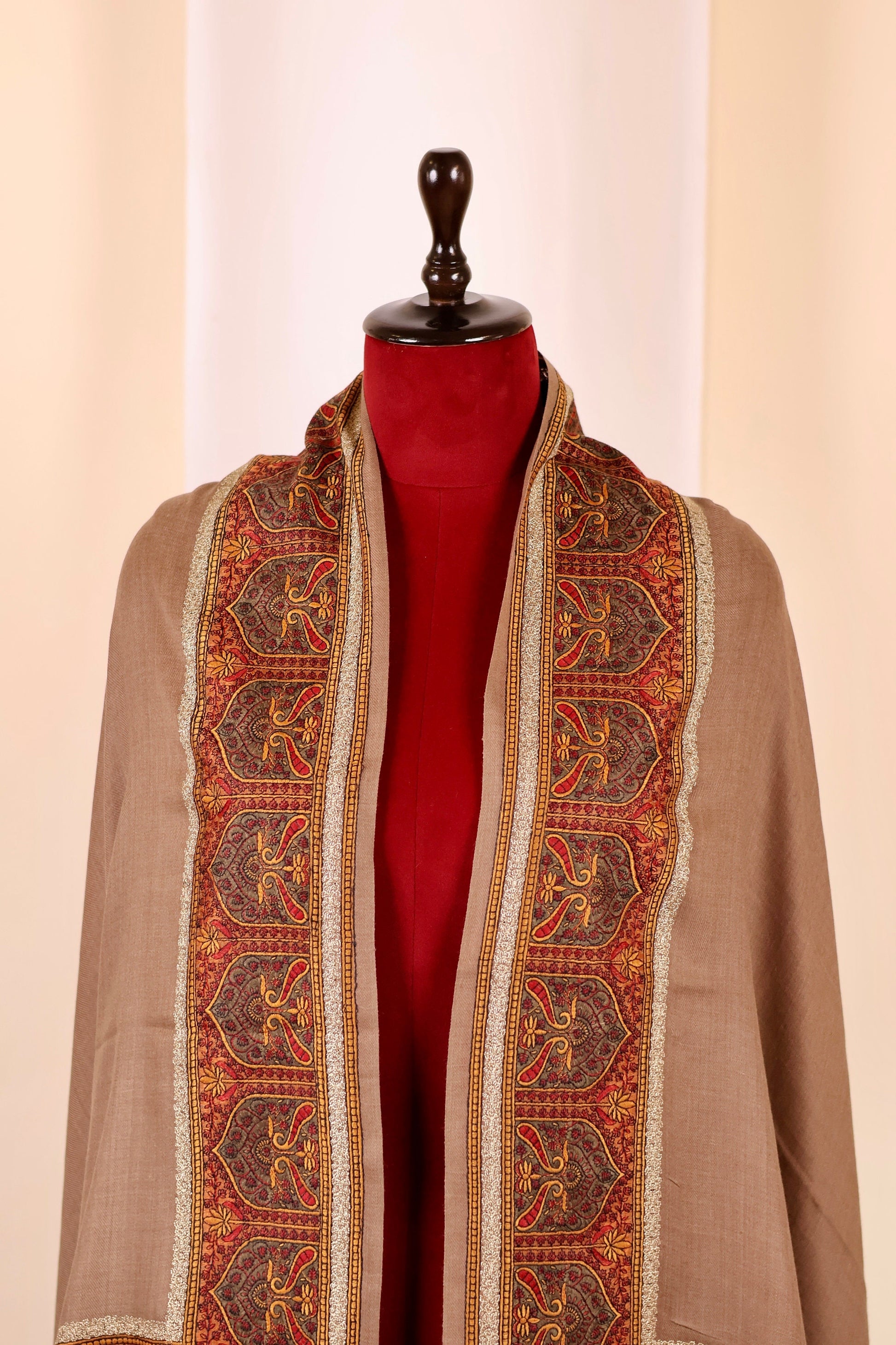 Handmade Pashmina Cashmere Shawl, Hand Embroidery Kashmiri Pashmina Silk Shawl, Premium Cashmere Scarfs, Soft & Warm Shawls, Christmas Gift