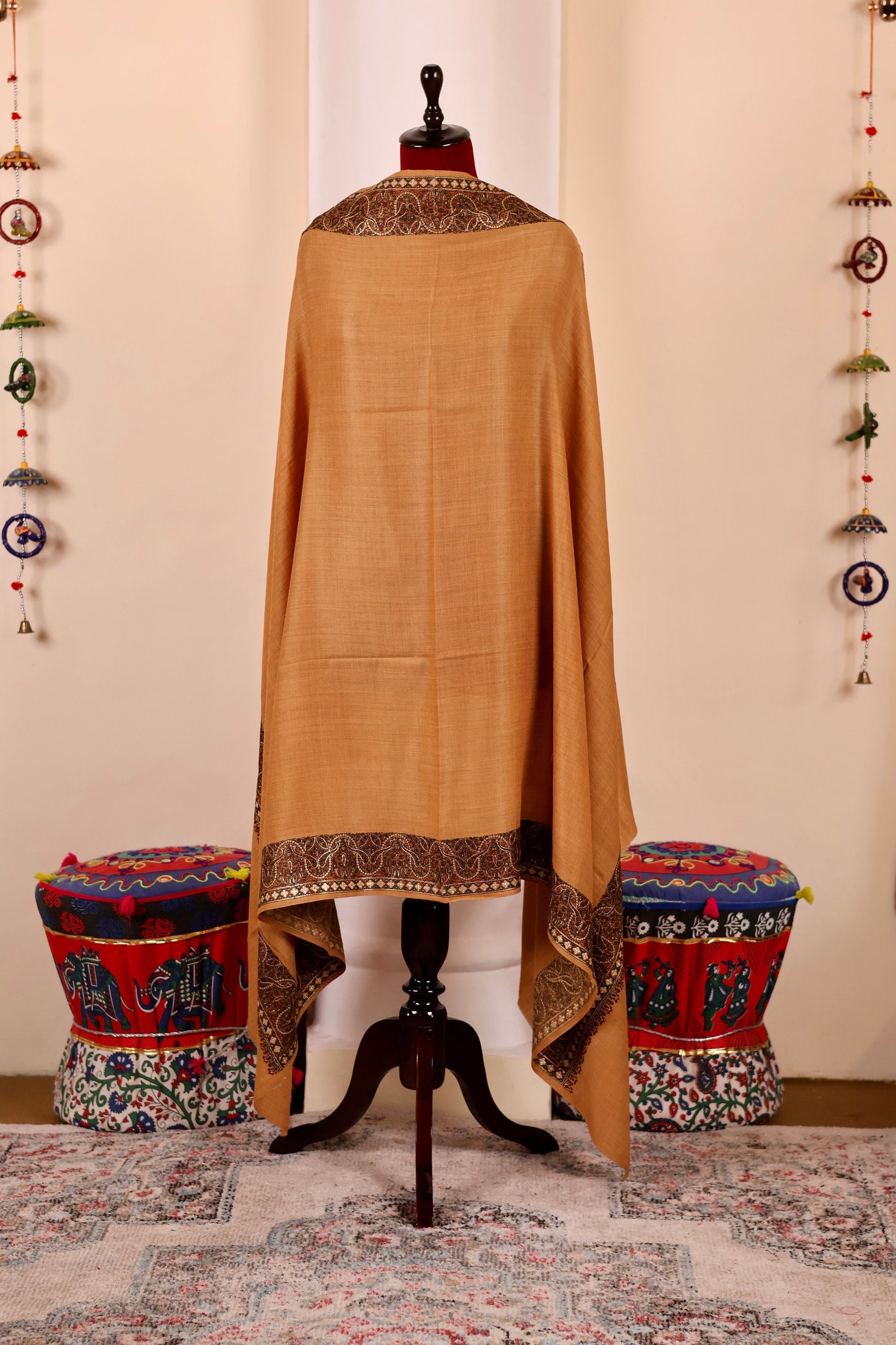 Handmade Pashmina Cashmere Shawl, Hand Embroidery Kashmiri Pashmina Silk Shawl, Premium Cashmere Scarfs, Soft & Warm Shawls, Christmas Gift