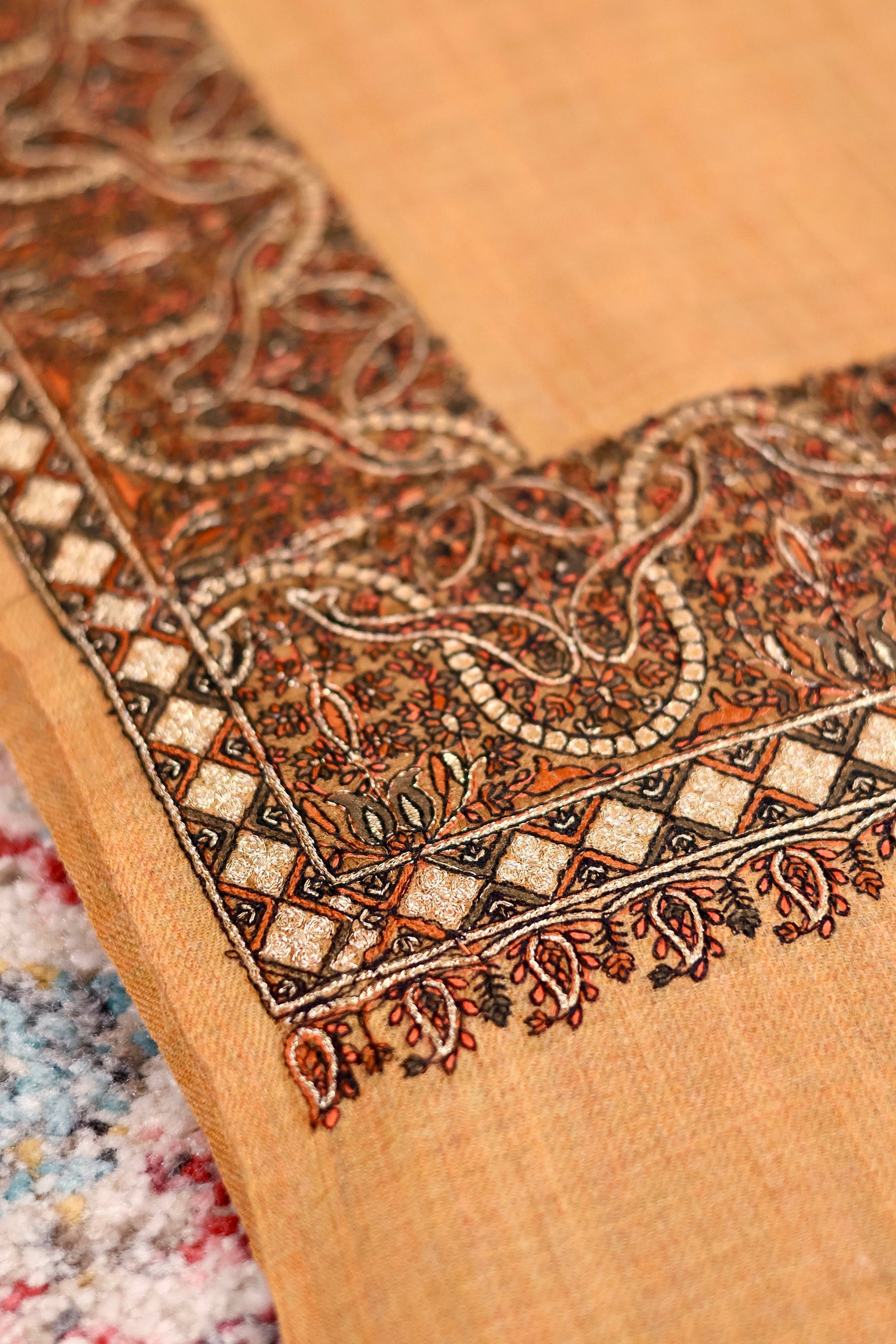 Handmade Pashmina Cashmere Shawl, Hand Embroidery Kashmiri Pashmina Silk Shawl, Premium Cashmere Scarfs, Soft & Warm Shawls, Christmas Gift