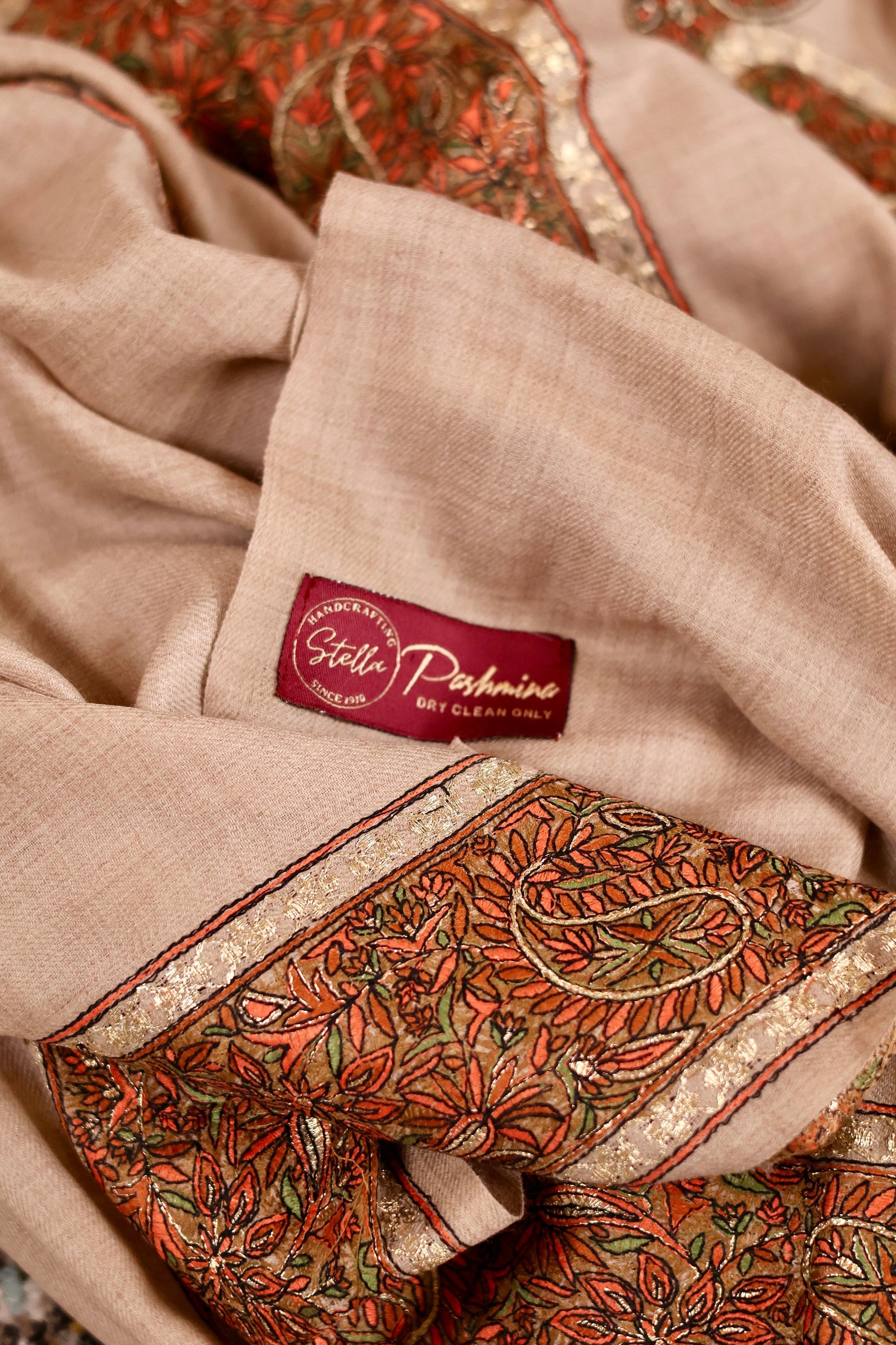 Handmade Pashmina Cashmere Shawl, Hand Embroidery Kashmiri Pashmina Silk Shawl, Premium Cashmere Scarfs, Soft & Warm Shawls, Christmas Gift