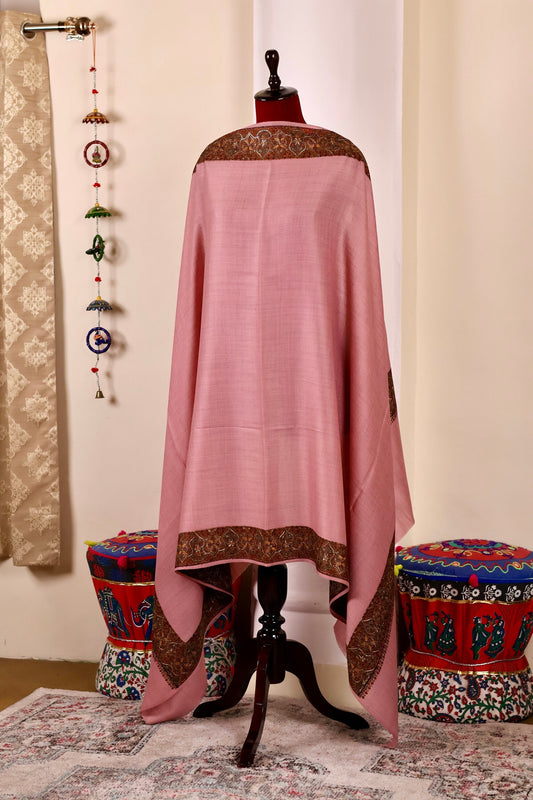 Handmade Pashmina Cashmere Shawl, Hand Embroidery Kashmiri Pashmina Silk Shawl, Premium Cashmere Scarfs, Soft & Warm Shawls, Christmas Gift