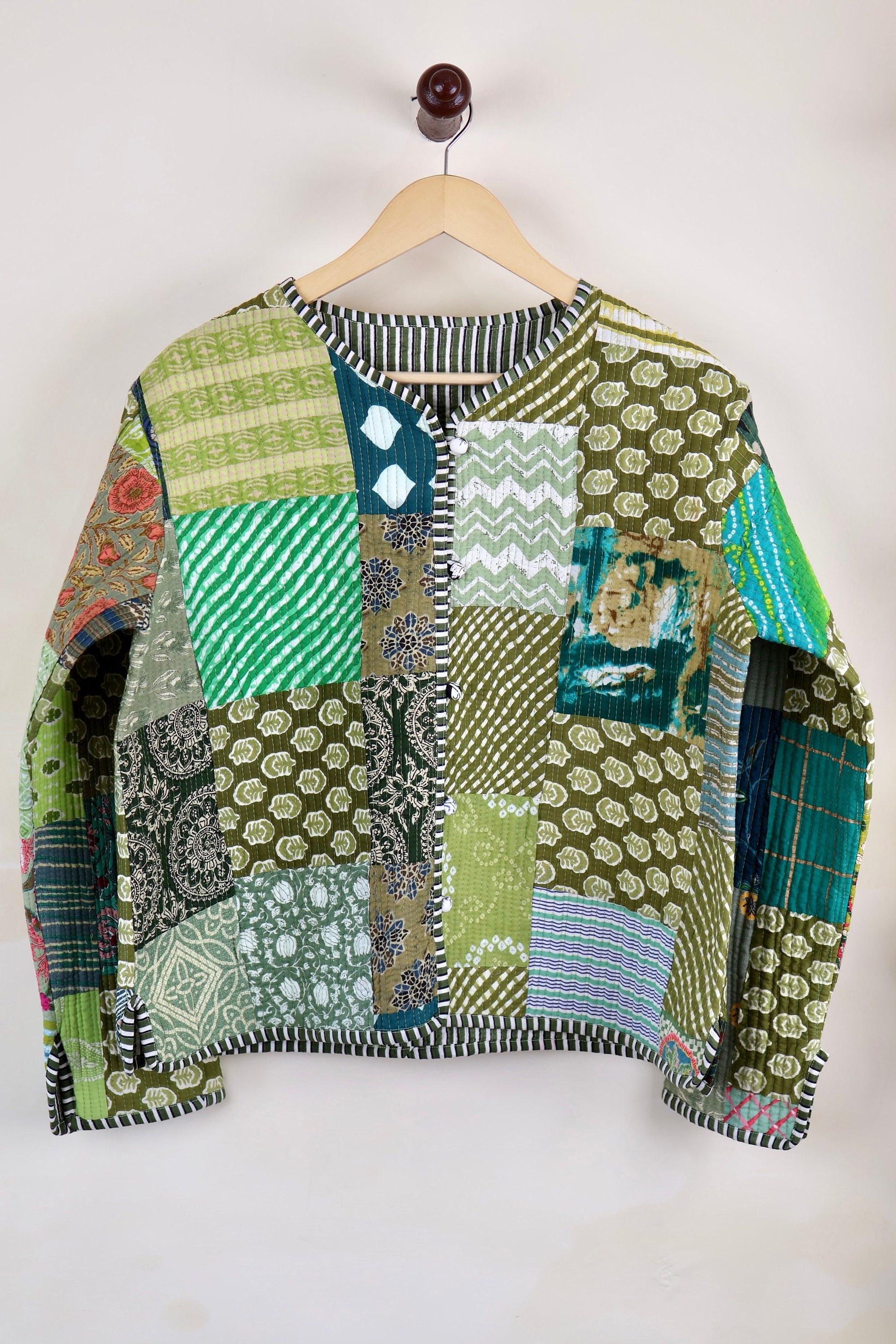 Patchwork HandBlock Printed Quilted Cotton Jackets | Fall Winter Floral Women's Coat | Reversible Bohemian Style Handmade Quilted Jackets