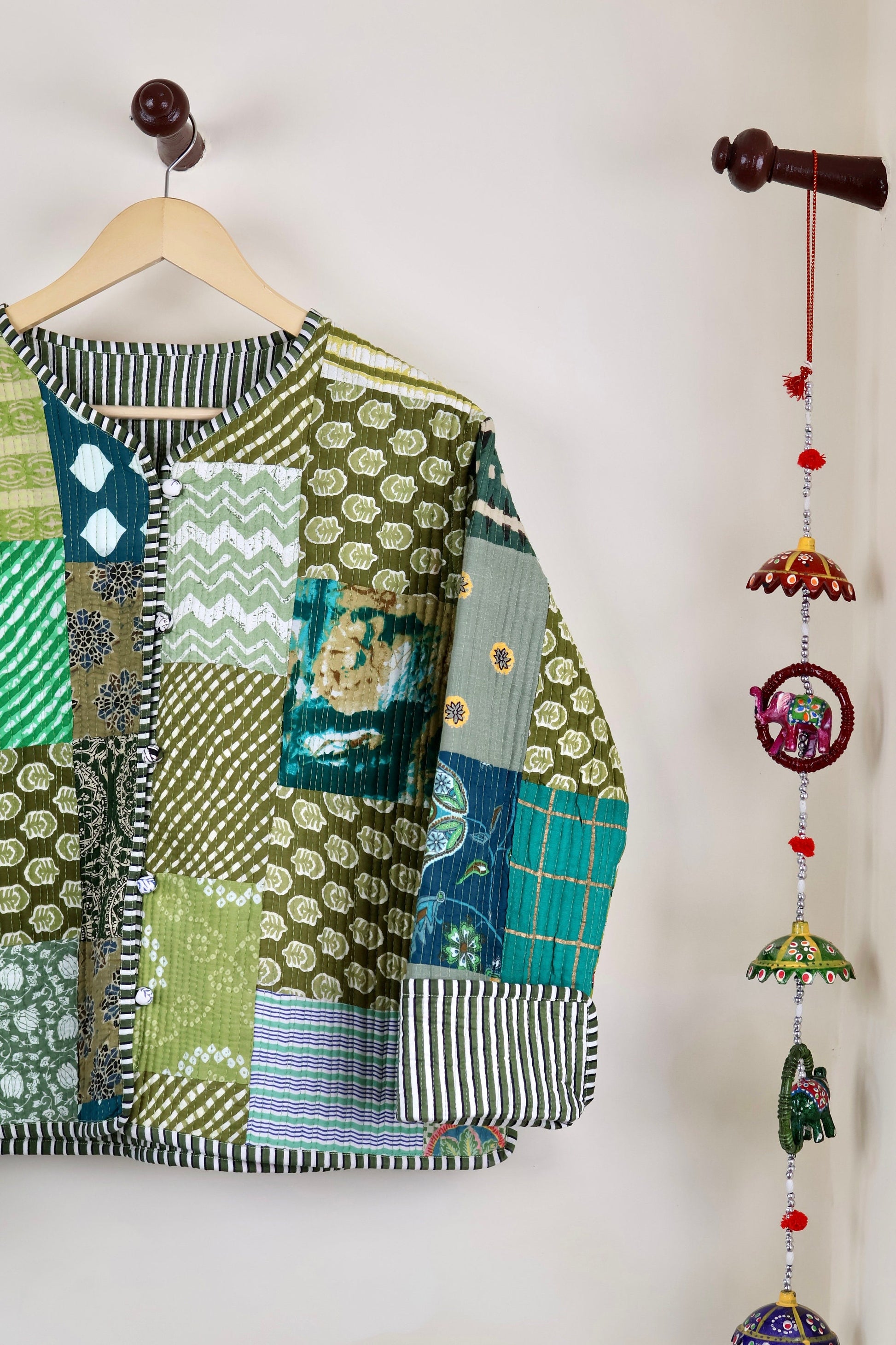 Patchwork HandBlock Printed Quilted Cotton Jackets | Fall Winter Floral Women's Coat | Reversible Bohemian Style Handmade Quilted Jackets