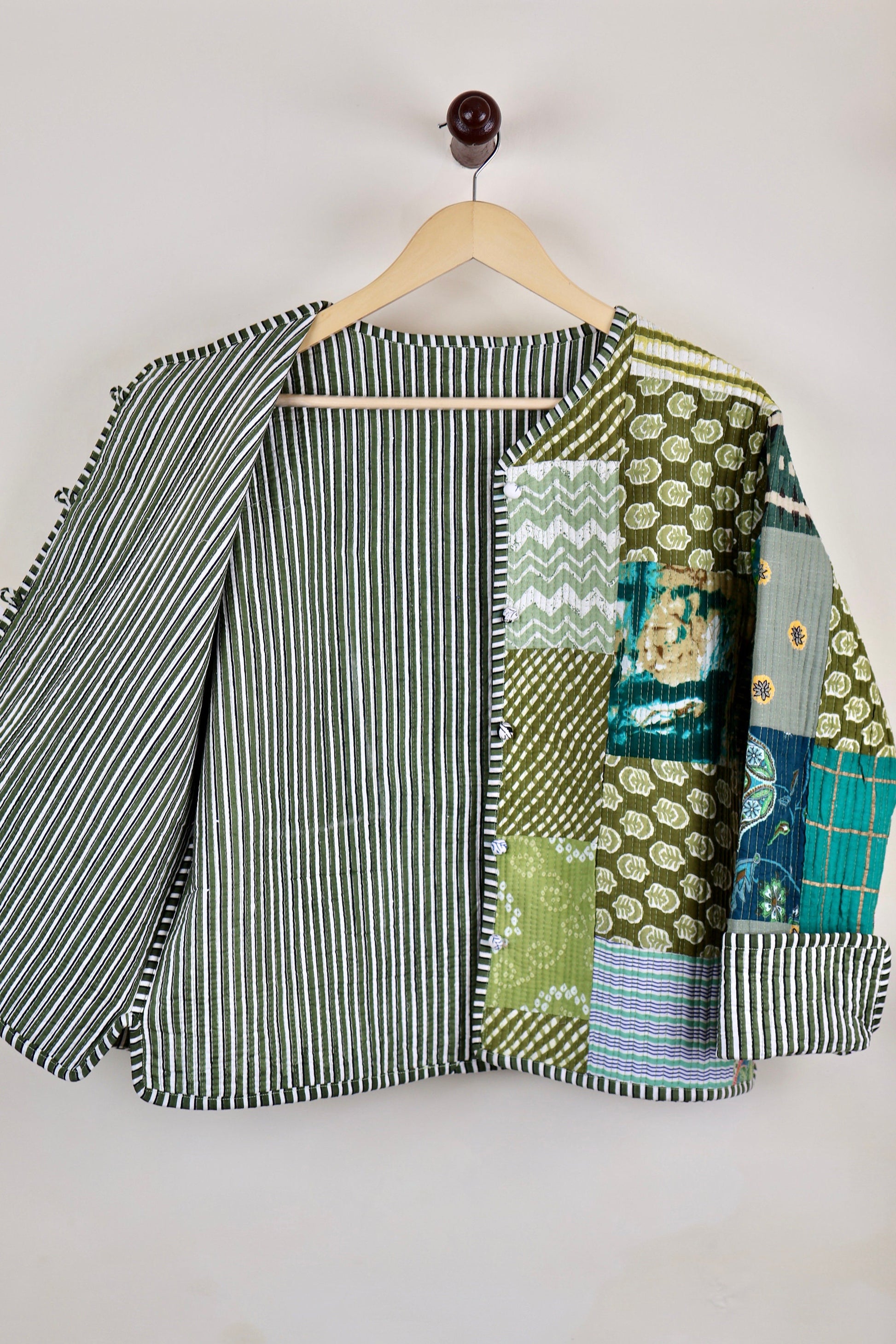Patchwork HandBlock Printed Quilted Cotton Jackets | Fall Winter Floral Women's Coat | Reversible Bohemian Style Handmade Quilted Jackets