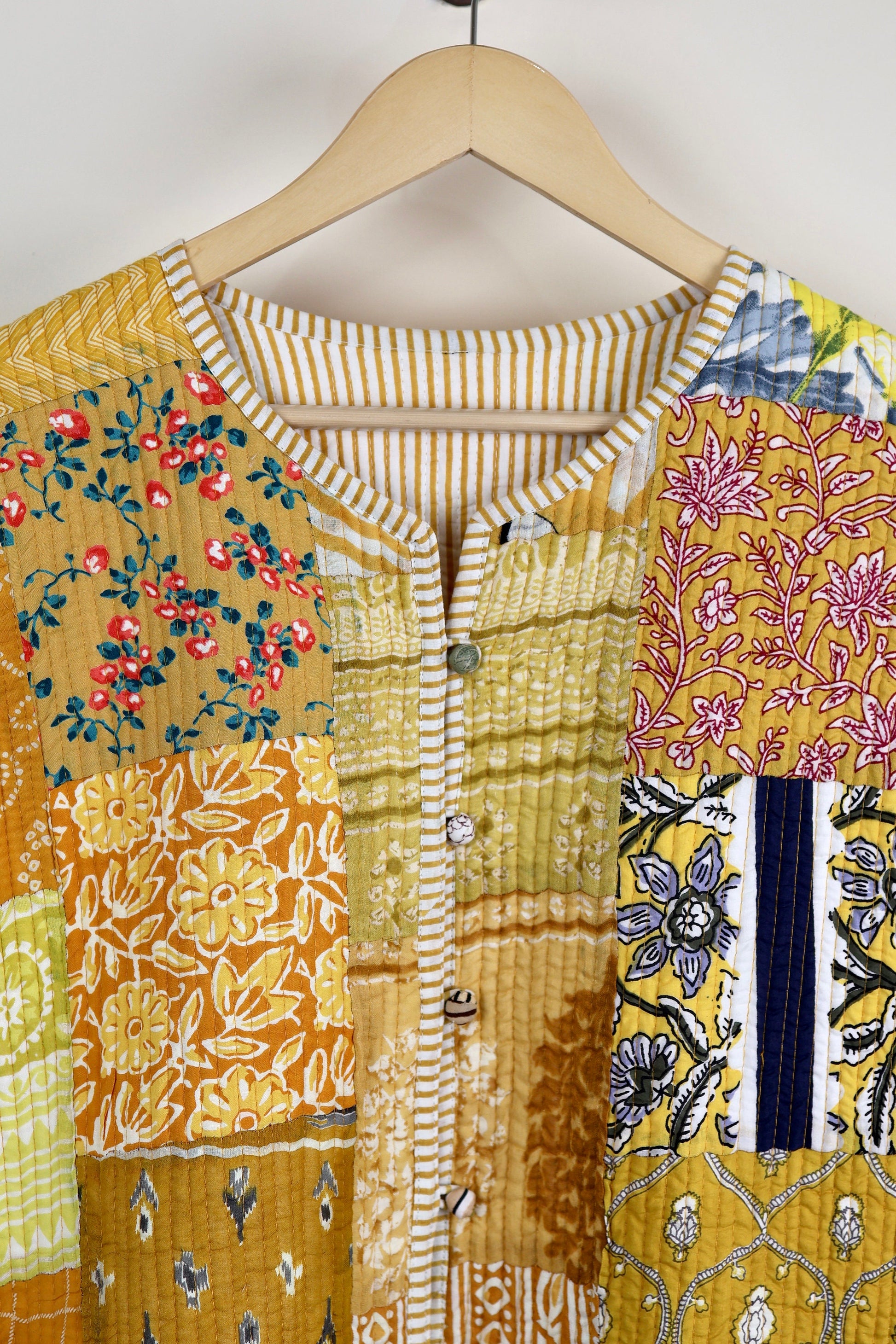 Vintage Patchwork Quilted Cotton Jackets | Fall Winter Floral Women's Coat | HandBlock Printed Reversible Bohemian Style Quilted Jackets
