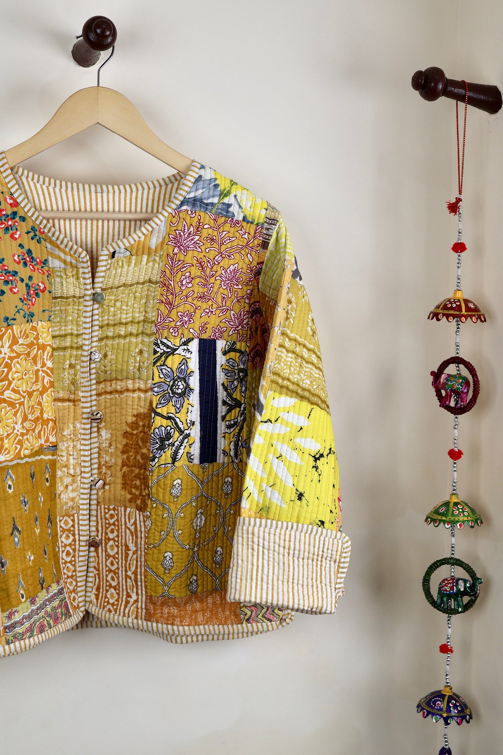 Vintage Patchwork Quilted Cotton Jackets | Fall Winter Floral Women's Coat | HandBlock Printed Reversible Bohemian Style Quilted Jackets