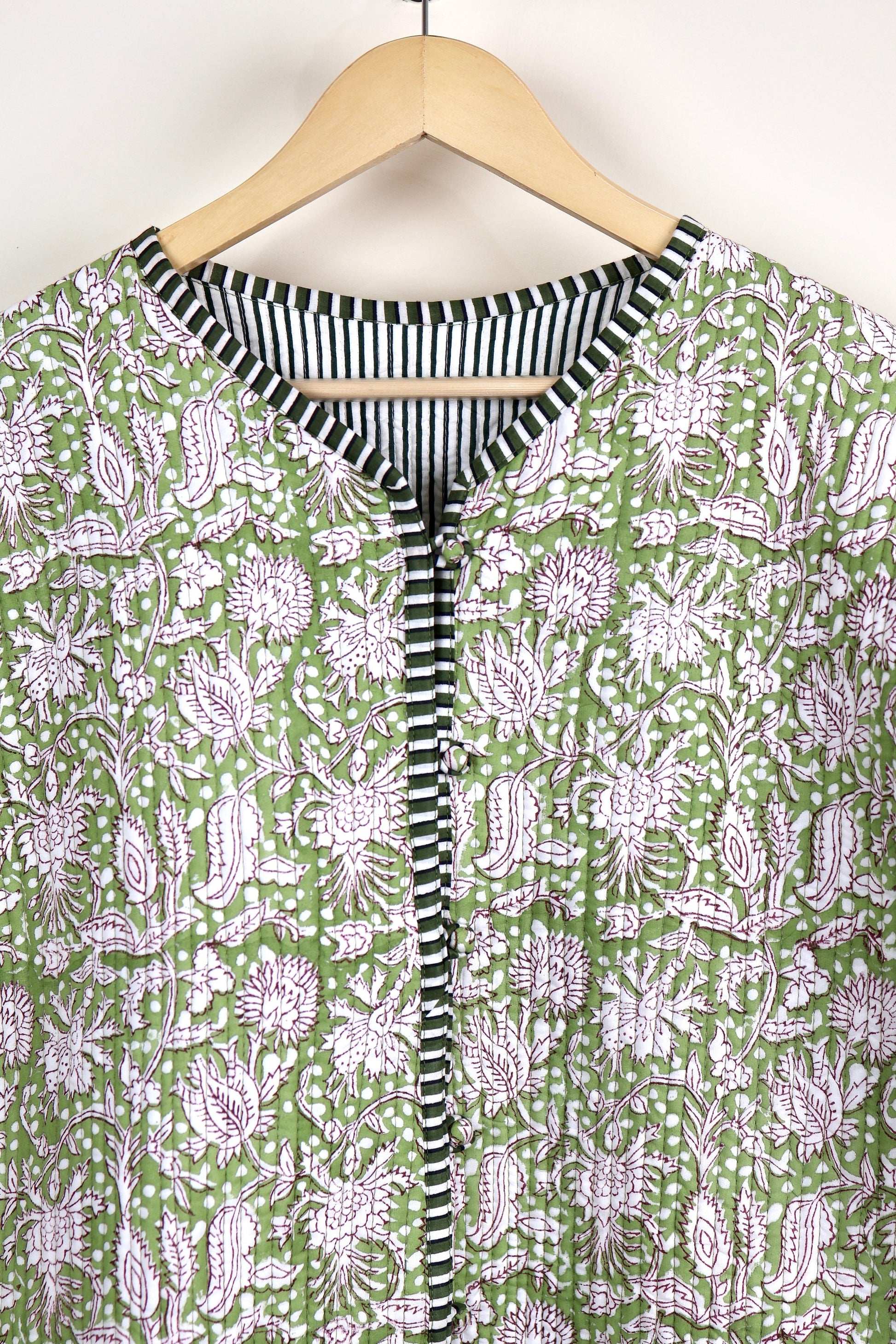 Reversible HandBlock Printed Quilted Cotton Jackets | Fall Winter Floral Women's Coat | Street Wear Bohemian Style Handmade Quilted Jackets