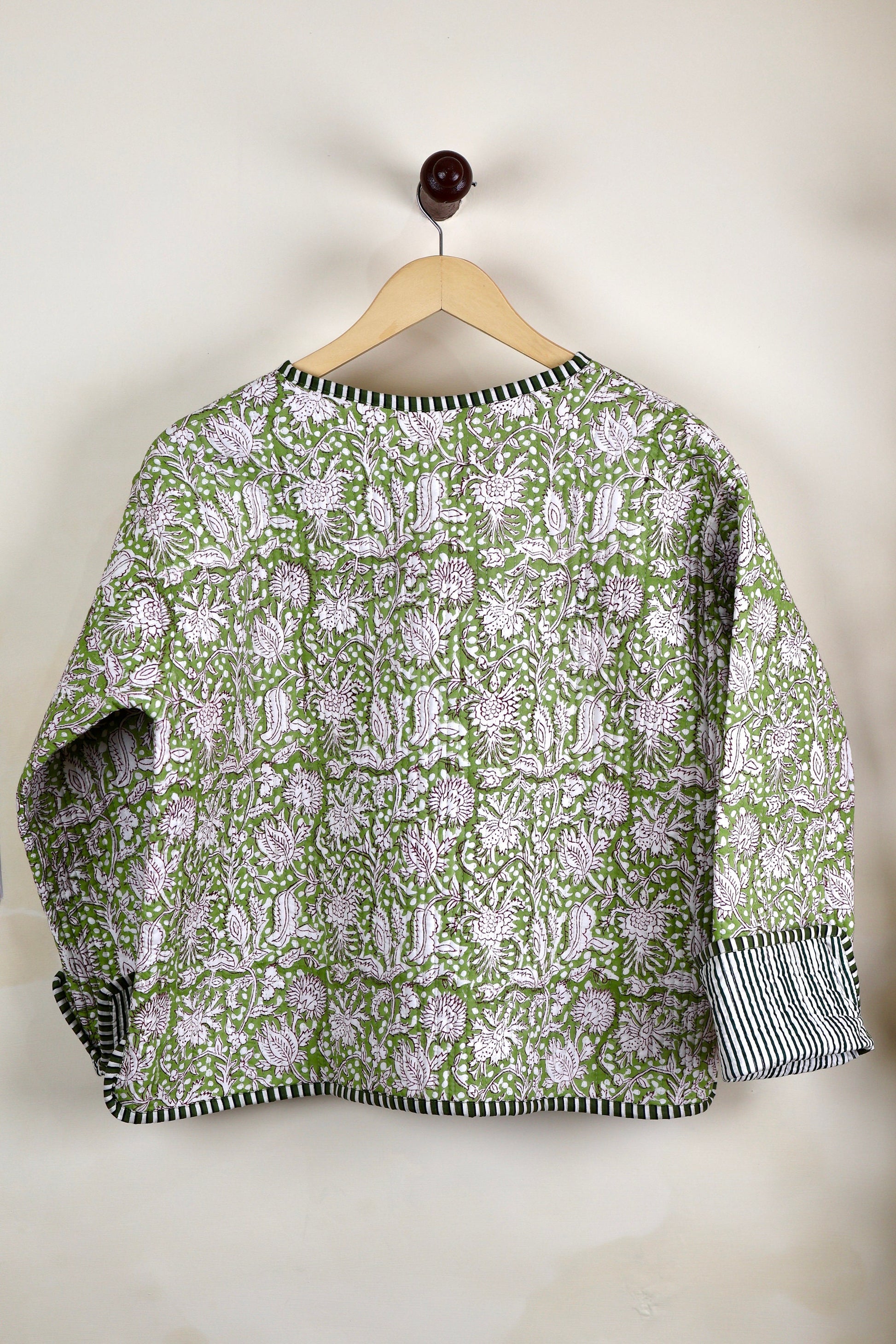 Reversible HandBlock Printed Quilted Cotton Jackets | Fall Winter Floral Women's Coat | Street Wear Bohemian Style Handmade Quilted Jackets