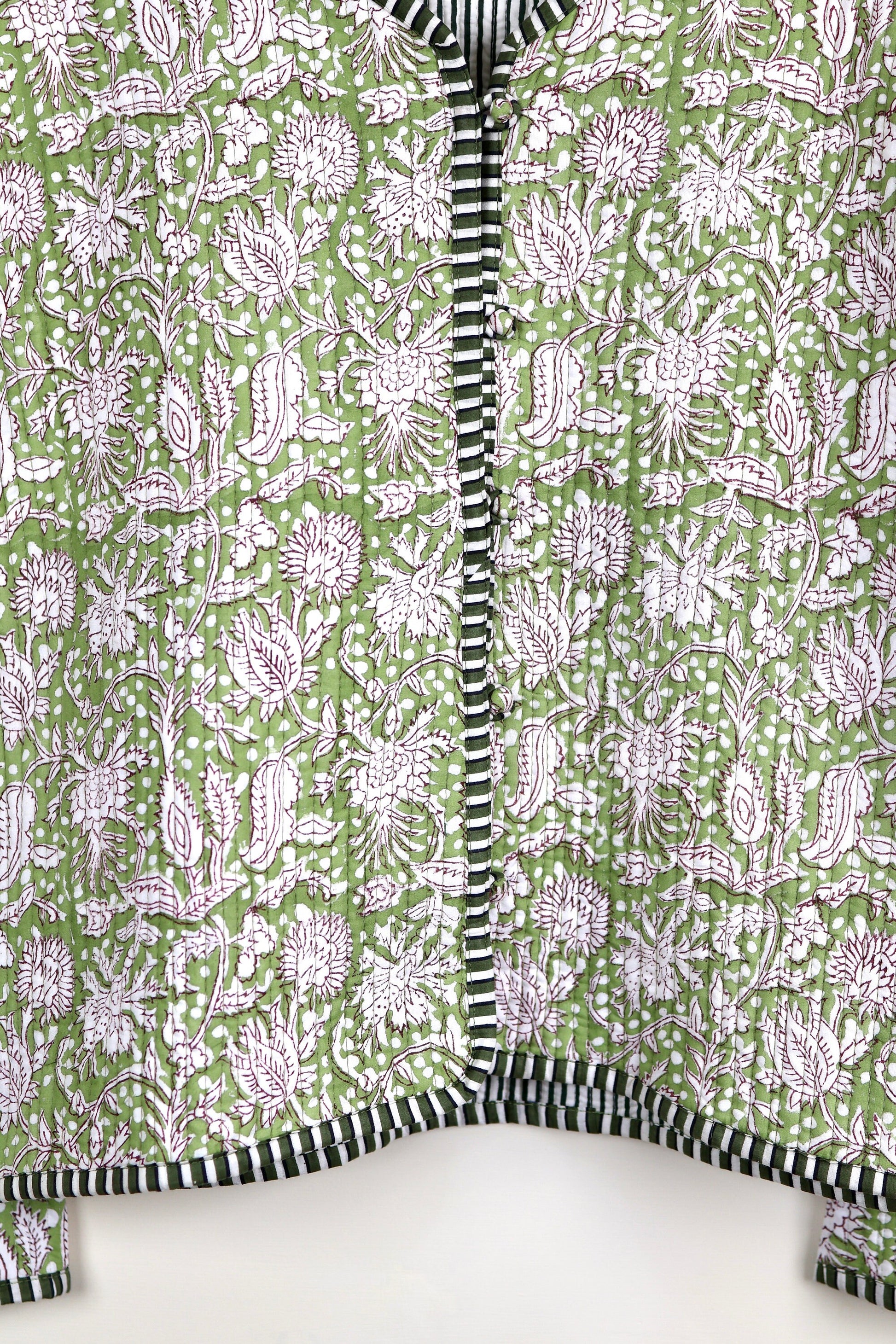 Reversible HandBlock Printed Quilted Cotton Jackets | Fall Winter Floral Women's Coat | Street Wear Bohemian Style Handmade Quilted Jackets
