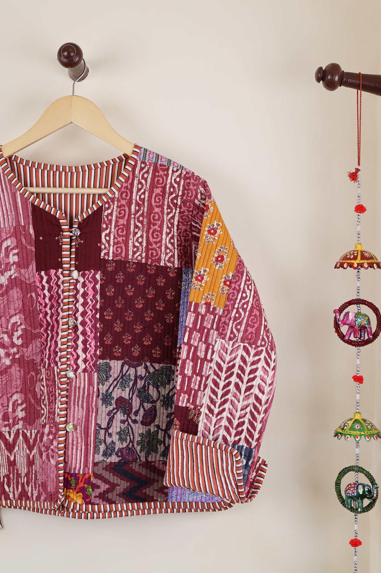 Patchwork HandBlock Printed Quilted Cotton Jackets | Fall Winter Floral Women's Coat | Reversible Bohemian Style Handmade Quilted Jackets