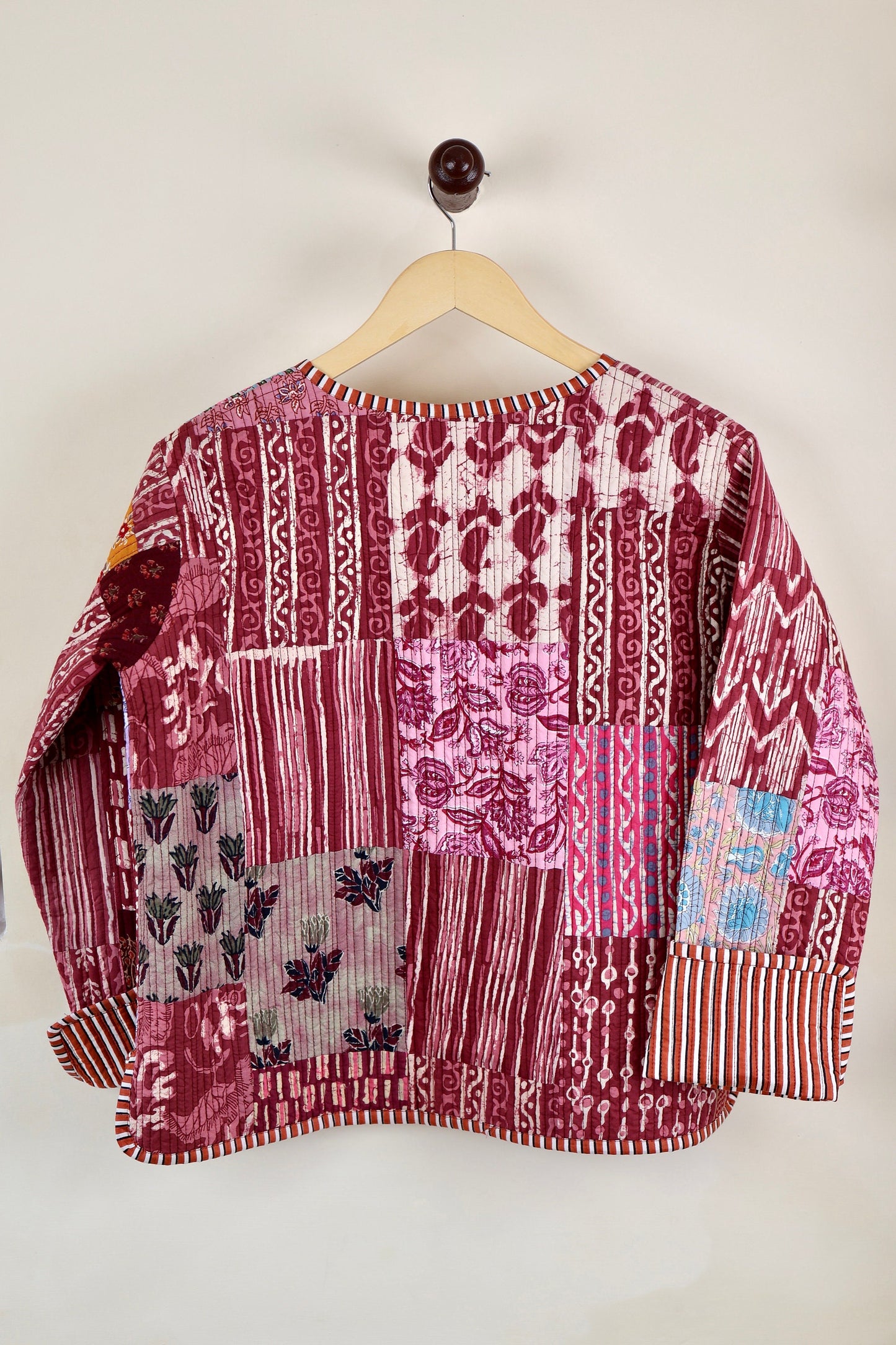 Patchwork HandBlock Printed Quilted Cotton Jackets | Fall Winter Floral Women's Coat | Reversible Bohemian Style Handmade Quilted Jackets
