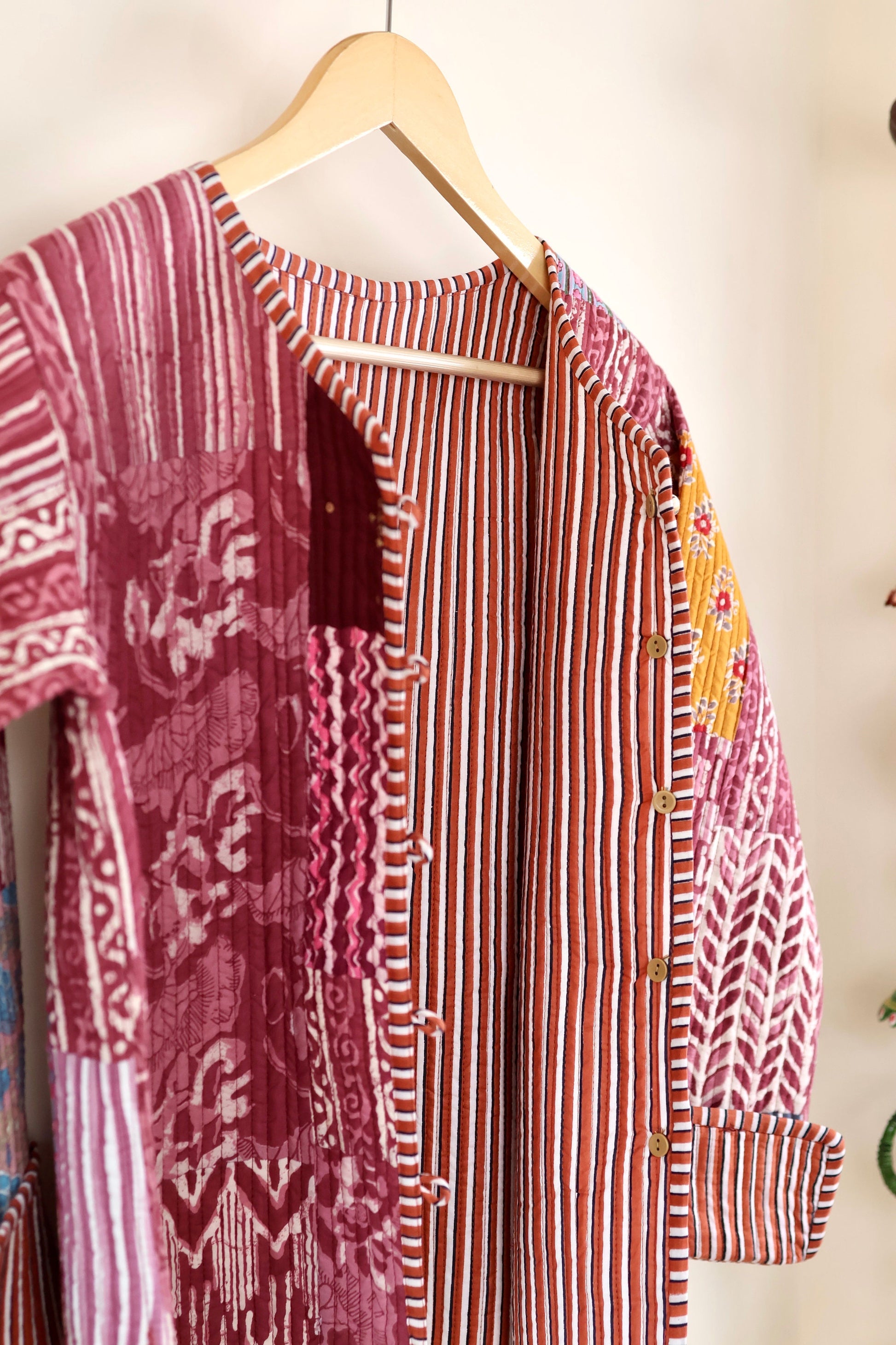 Patchwork HandBlock Printed Quilted Cotton Jackets | Fall Winter Floral Women's Coat | Reversible Bohemian Style Handmade Quilted Jackets
