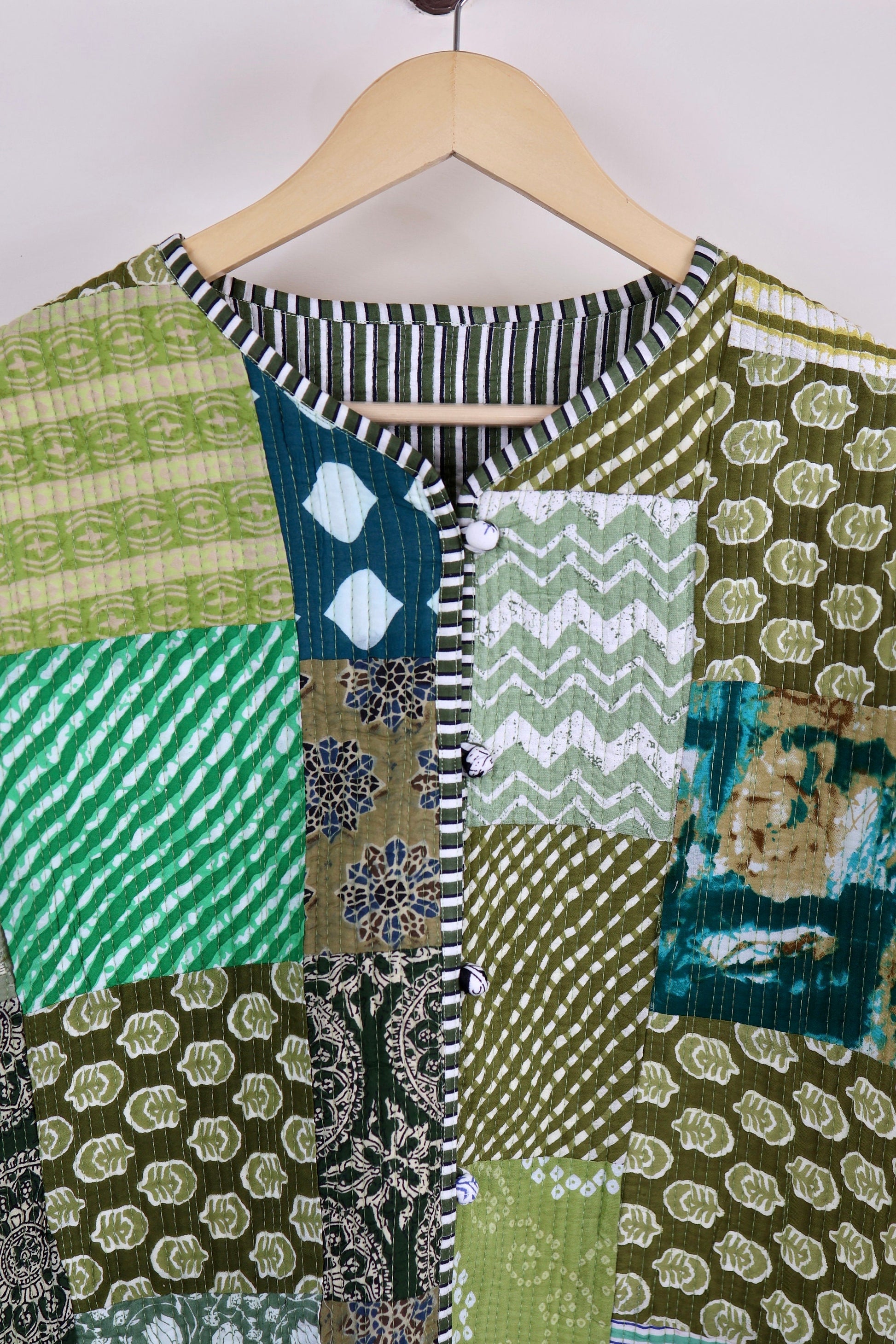 Patchwork HandBlock Printed Quilted Cotton Jackets | Fall Winter Floral Women's Coat | Reversible Bohemian Style Handmade Quilted Jackets