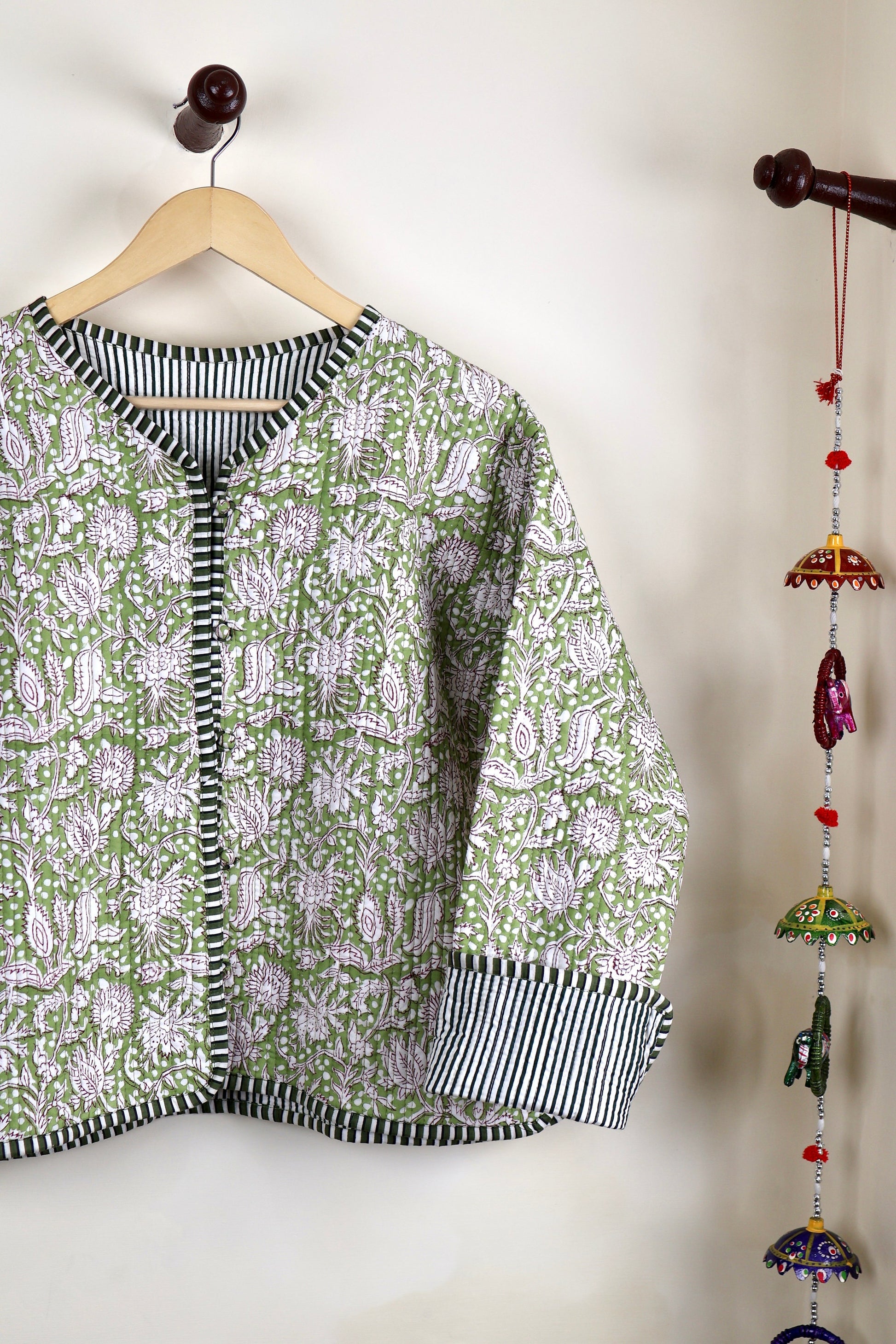 Reversible HandBlock Printed Quilted Cotton Jackets | Fall Winter Floral Women's Coat | Street Wear Bohemian Style Handmade Quilted Jackets