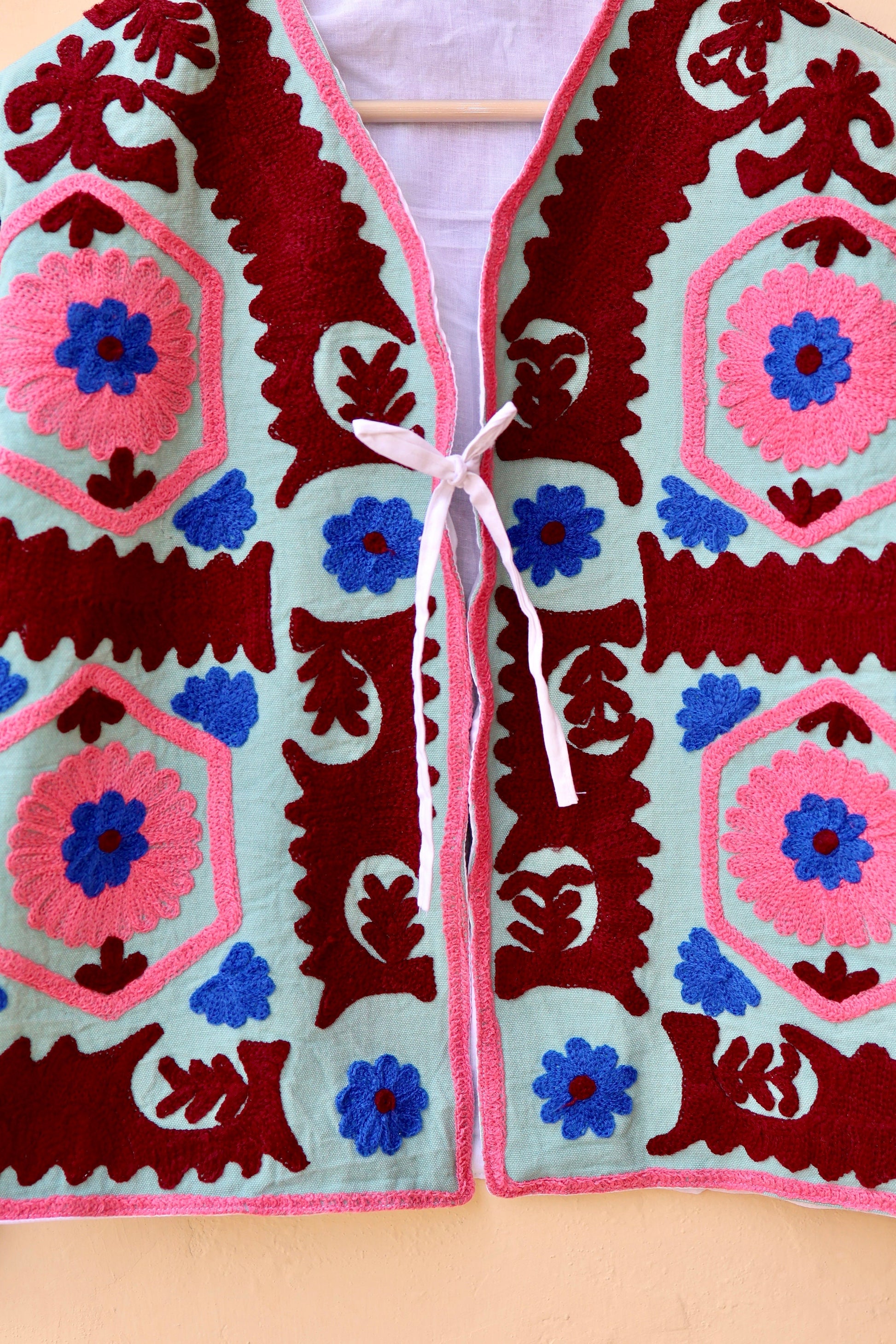 Indian Handmade Suzani Embroidery Jacket, Unique Style Artisan Made Jacket, Floral Women's Coat, New Style Jacket, Boho Suzani, Gift for Her