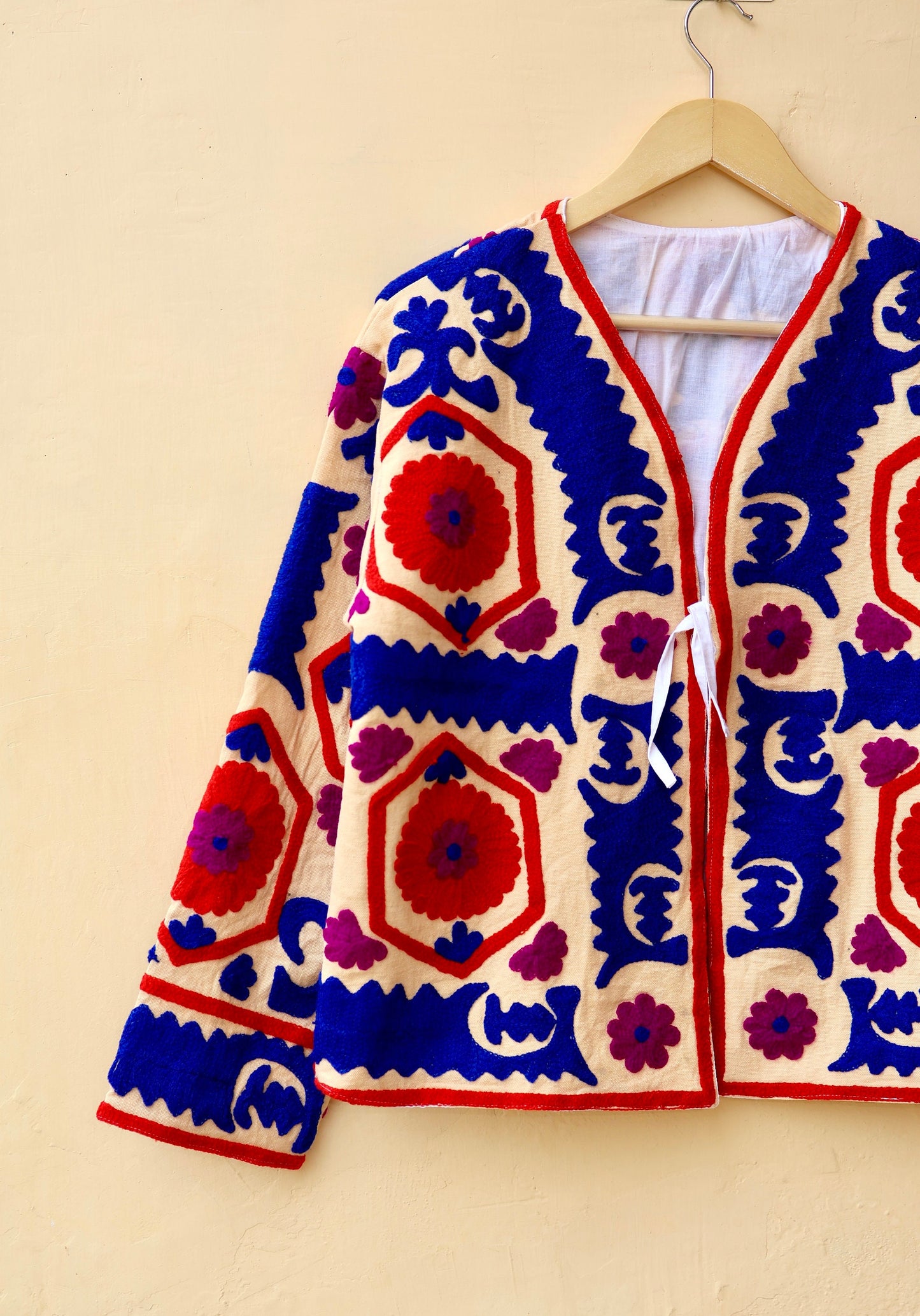 Indian Handmade Suzani Embroidery Jacket, Unique Style Artisan Made Jacket, Floral Women's Coat, New Style Jacket, Boho Suzani, Gift for Her
