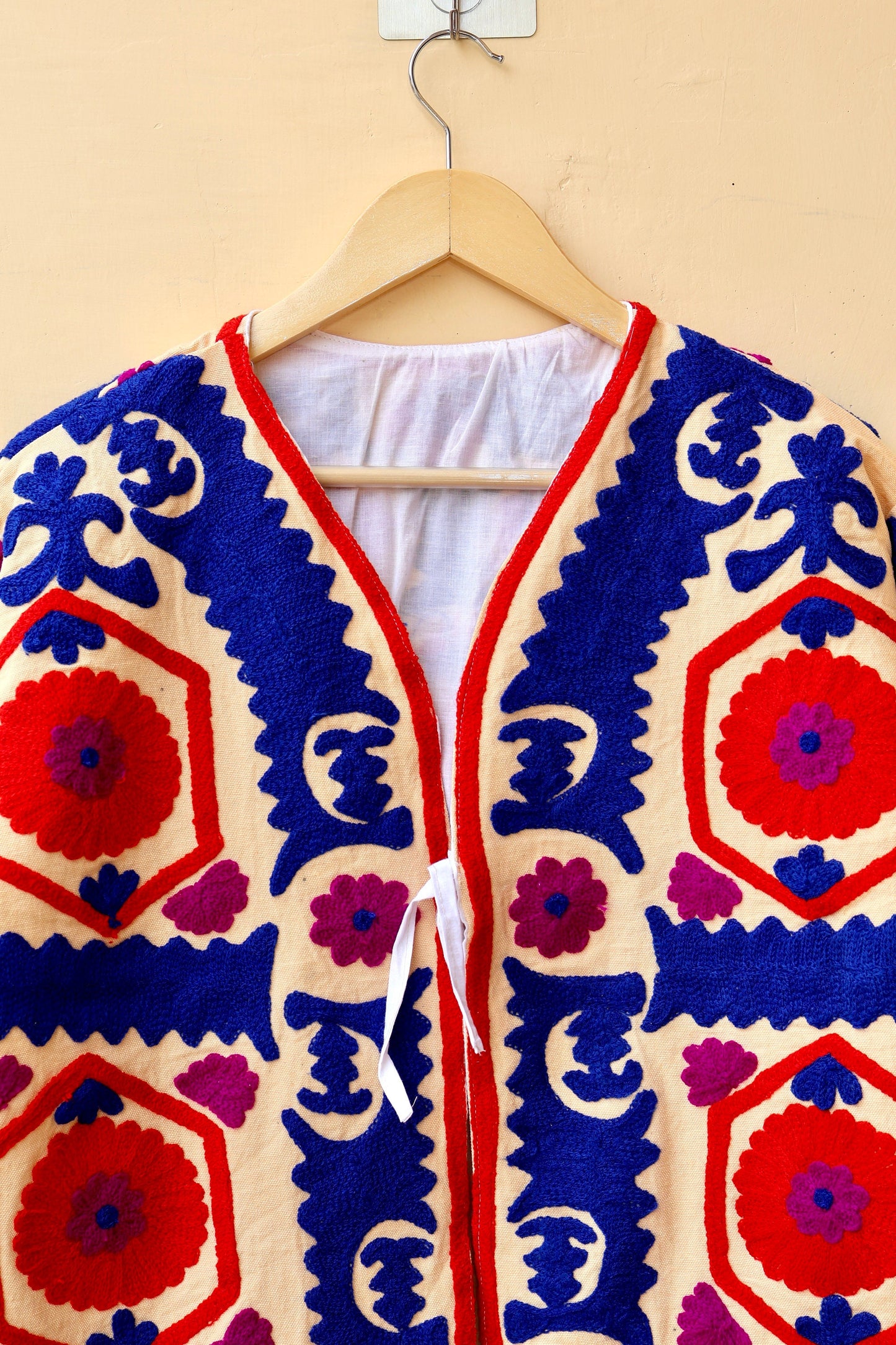 Indian Handmade Suzani Embroidery Jacket, Unique Style Artisan Made Jacket, Floral Women's Coat, New Style Jacket, Boho Suzani, Gift for Her
