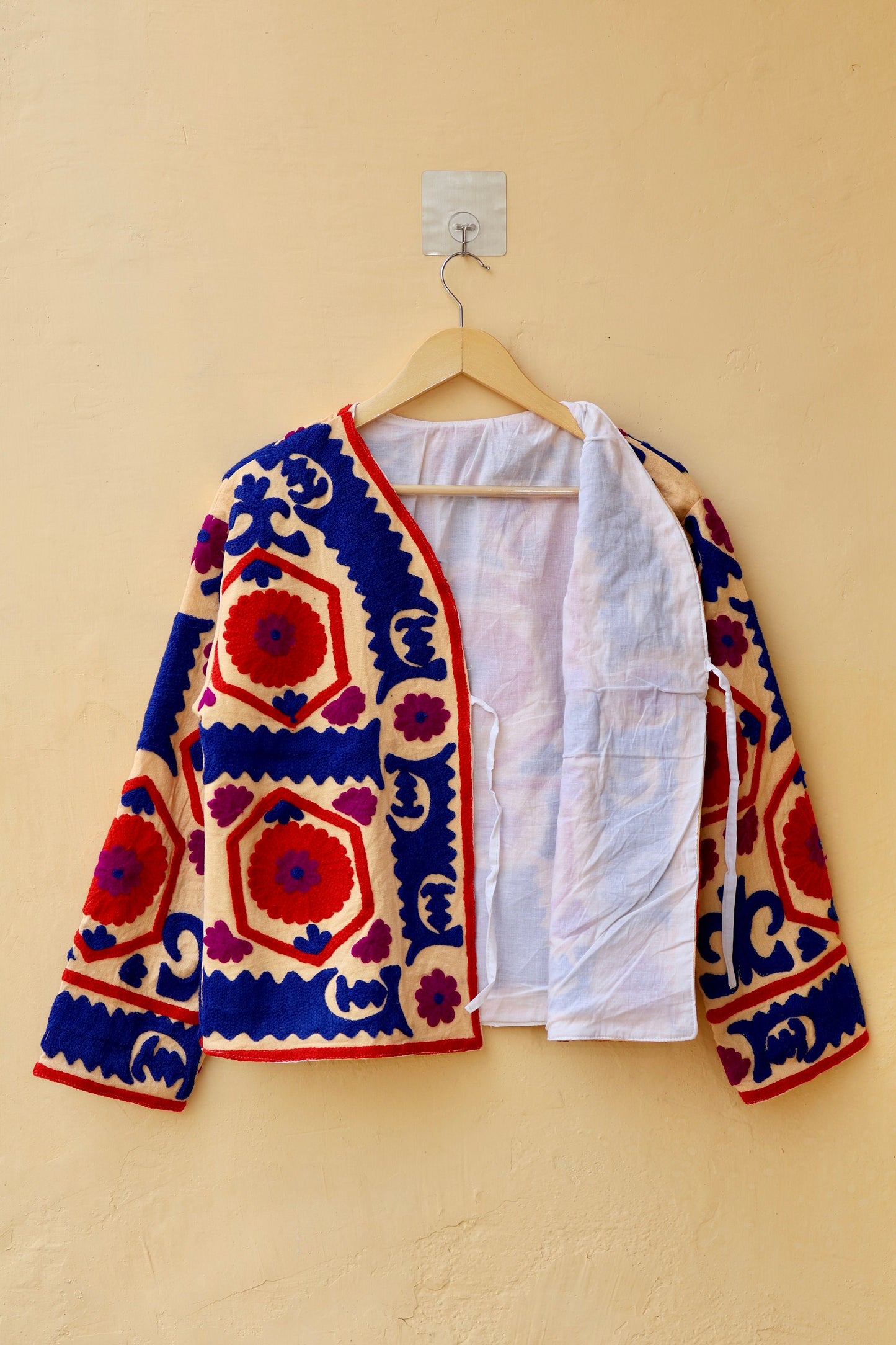 Indian Handmade Suzani Embroidery Jacket, Unique Style Artisan Made Jacket, Floral Women's Coat, New Style Jacket, Boho Suzani, Gift for Her