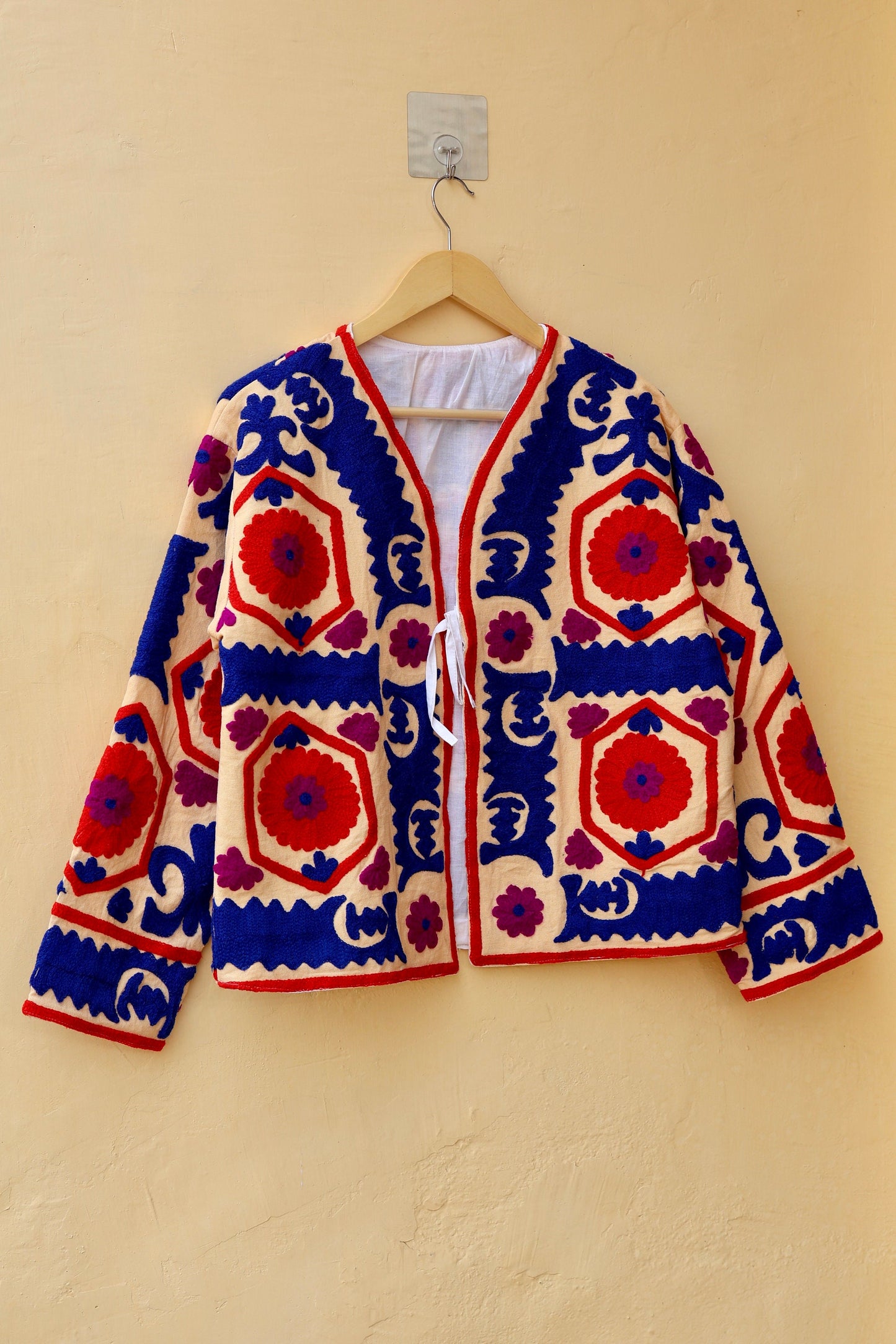 Indian Handmade Suzani Embroidery Jacket, Unique Style Artisan Made Jacket, Floral Women's Coat, New Style Jacket, Boho Suzani, Gift for Her